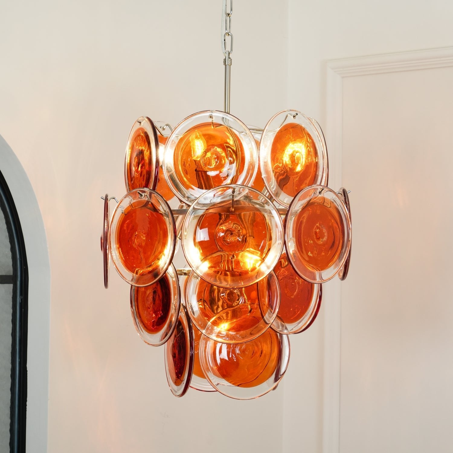 FIREBRAND TANGERINE CRYSTAL CEILING LANTERN