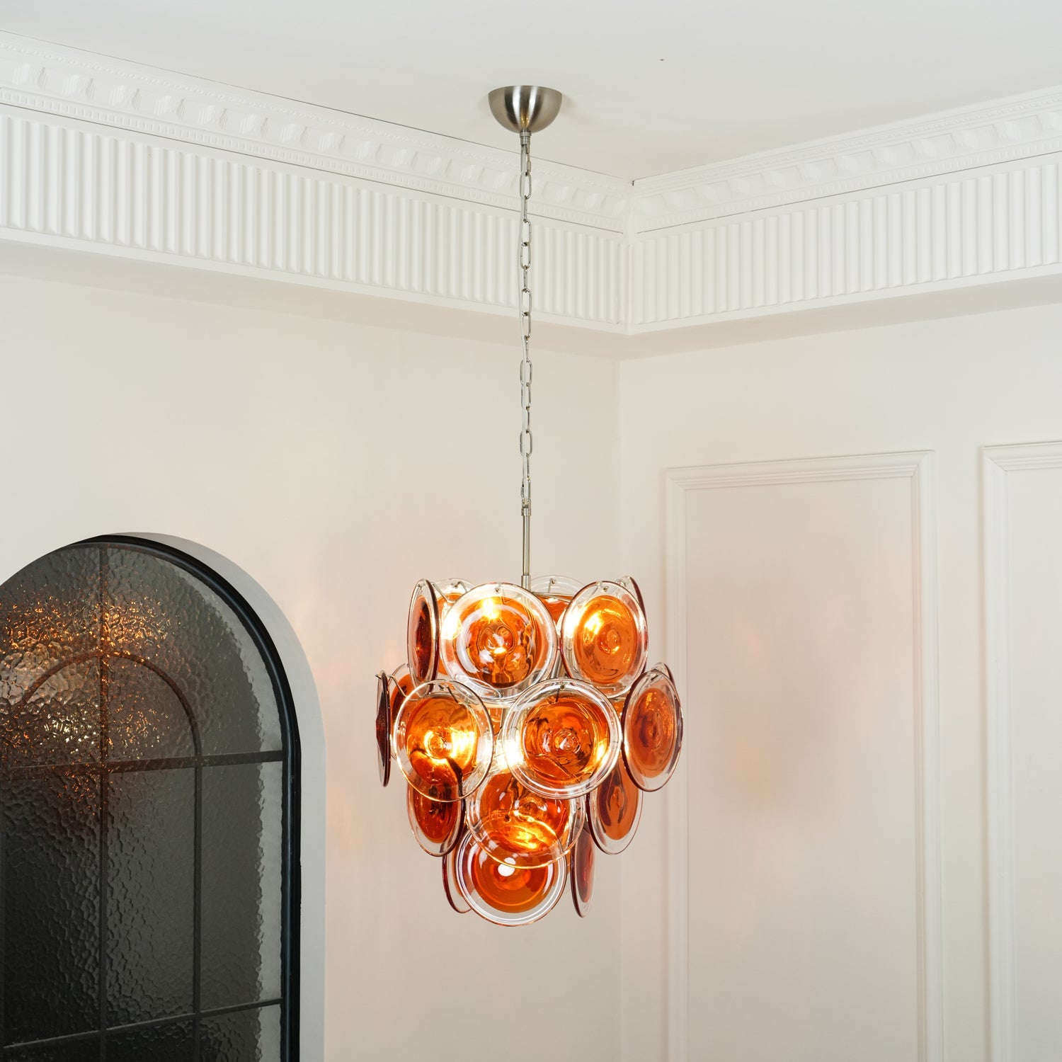 FIREBRAND TANGERINE CRYSTAL CEILING LANTERN