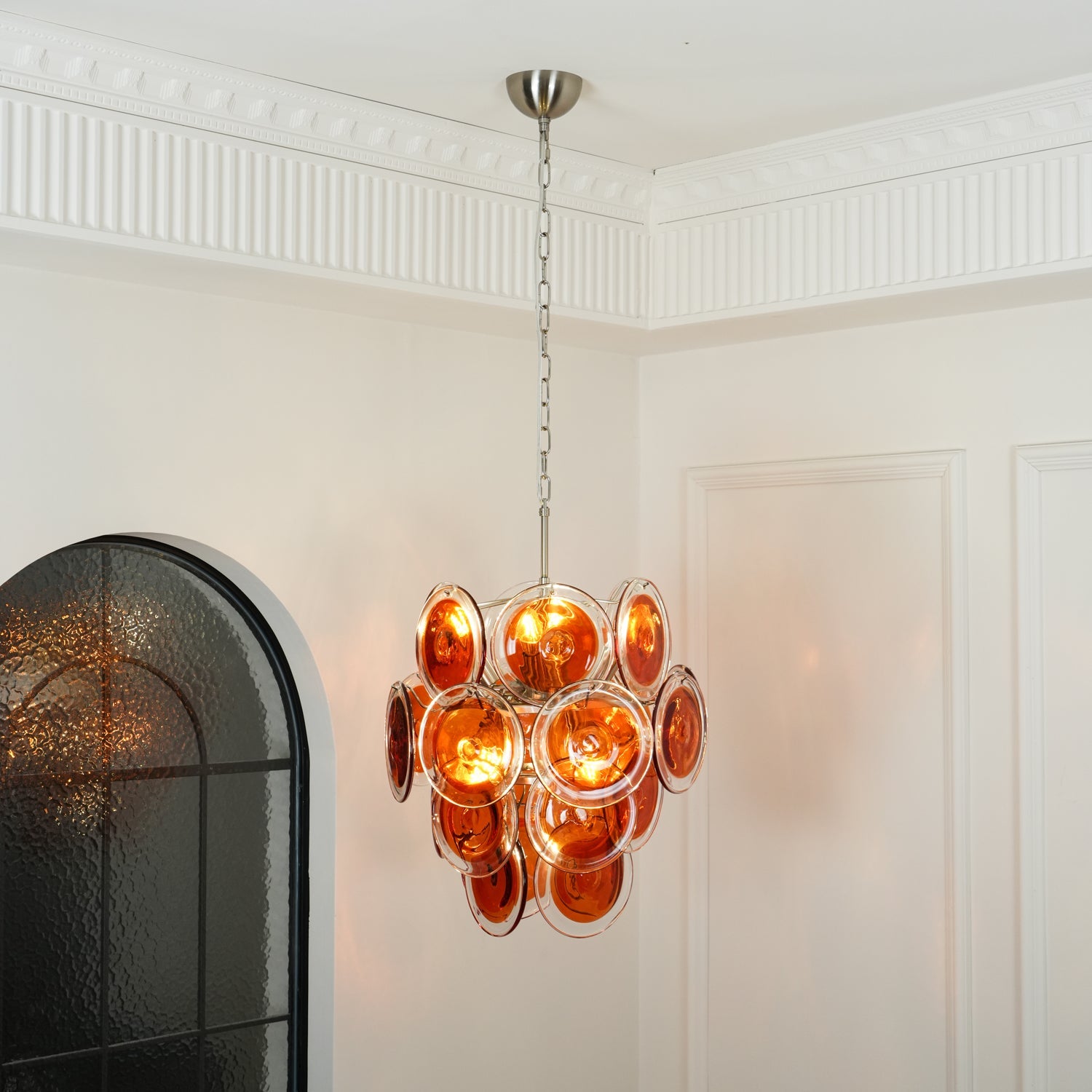 FIREBRAND TANGERINE CRYSTAL CEILING LANTERN