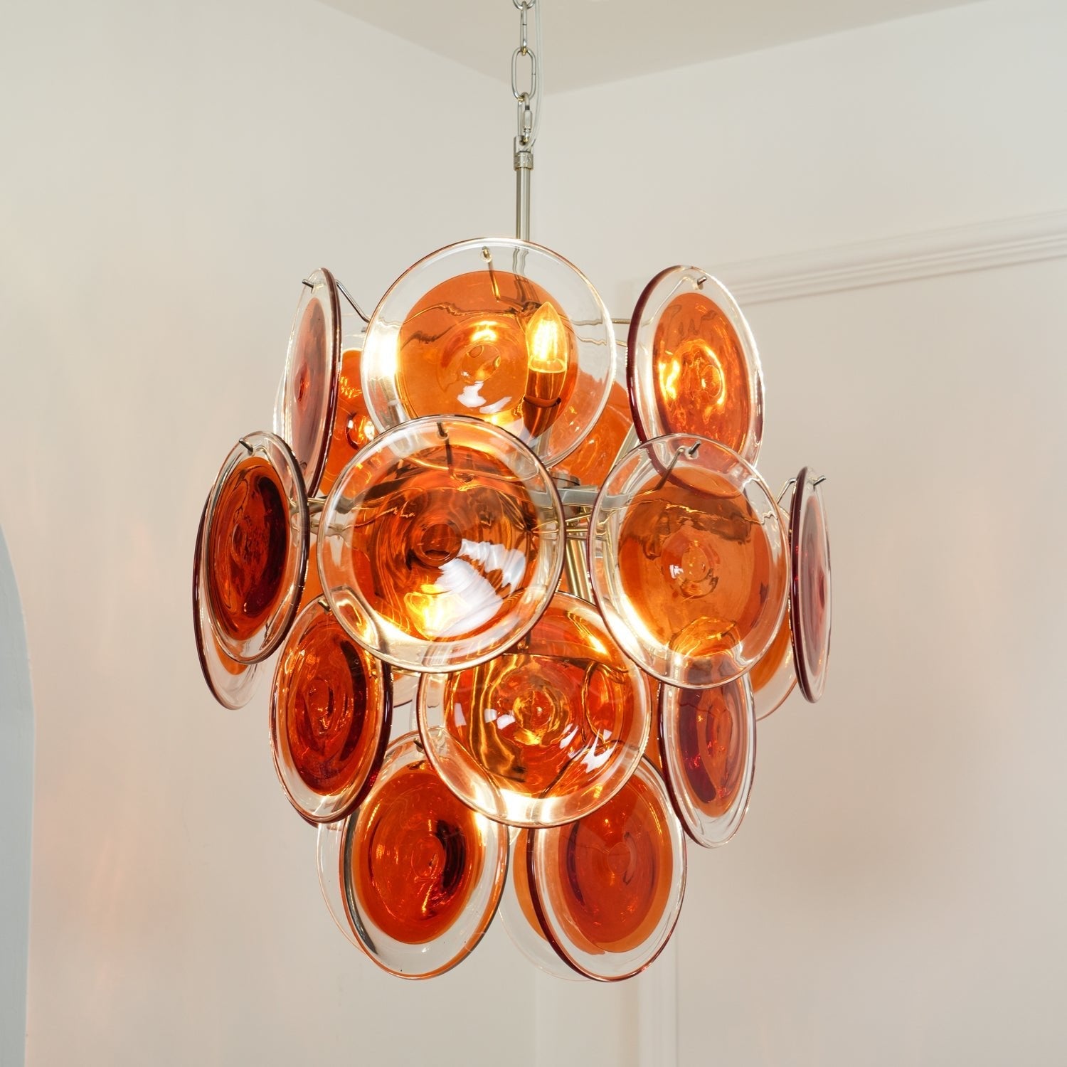 FIREBRAND TANGERINE CRYSTAL CEILING LANTERN