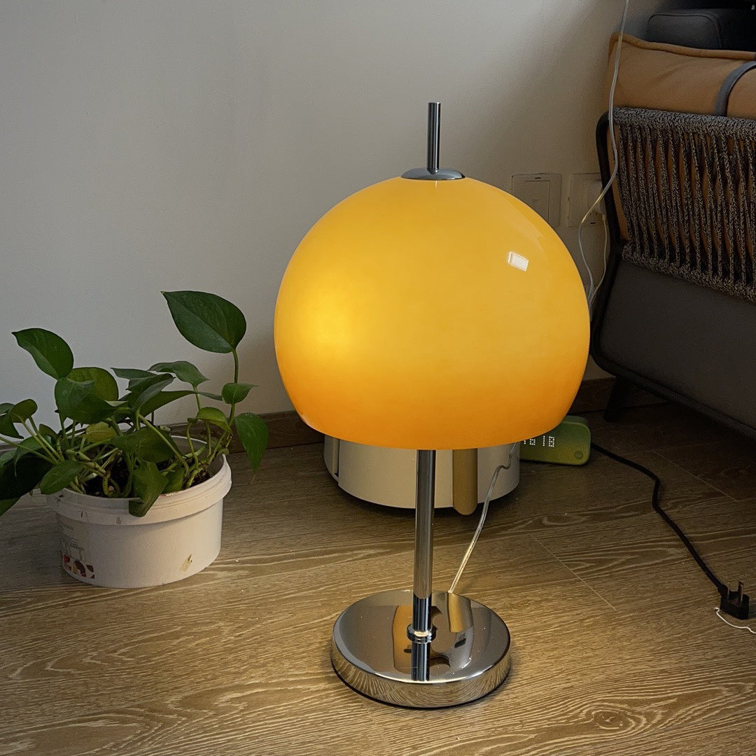 WINTHROP MUSHROOM-SHAPED AMBER LAMP