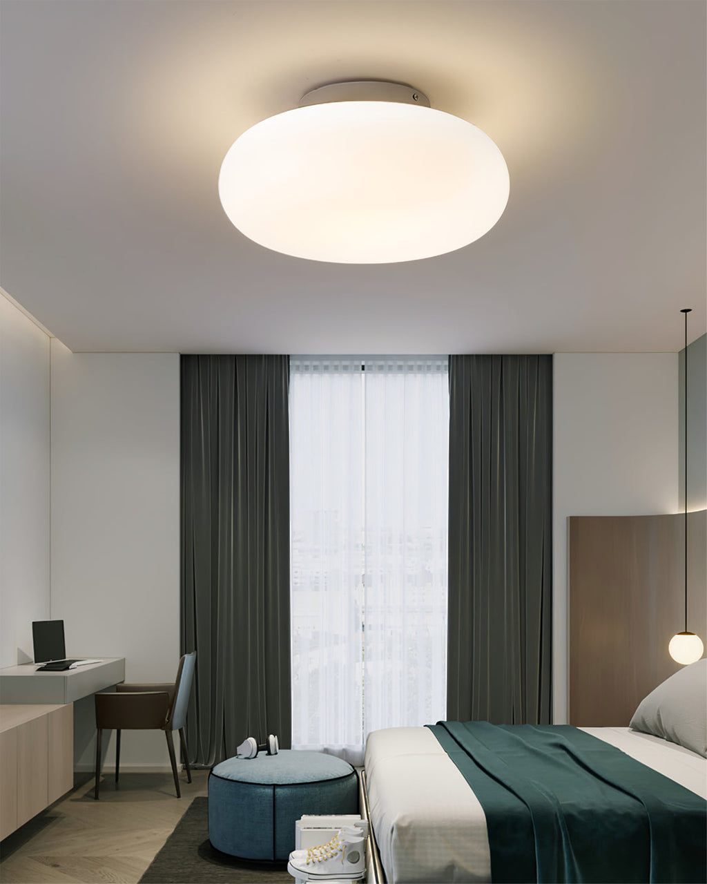 CHARLESTON WOVEN RATTAN CEILING LIGHT