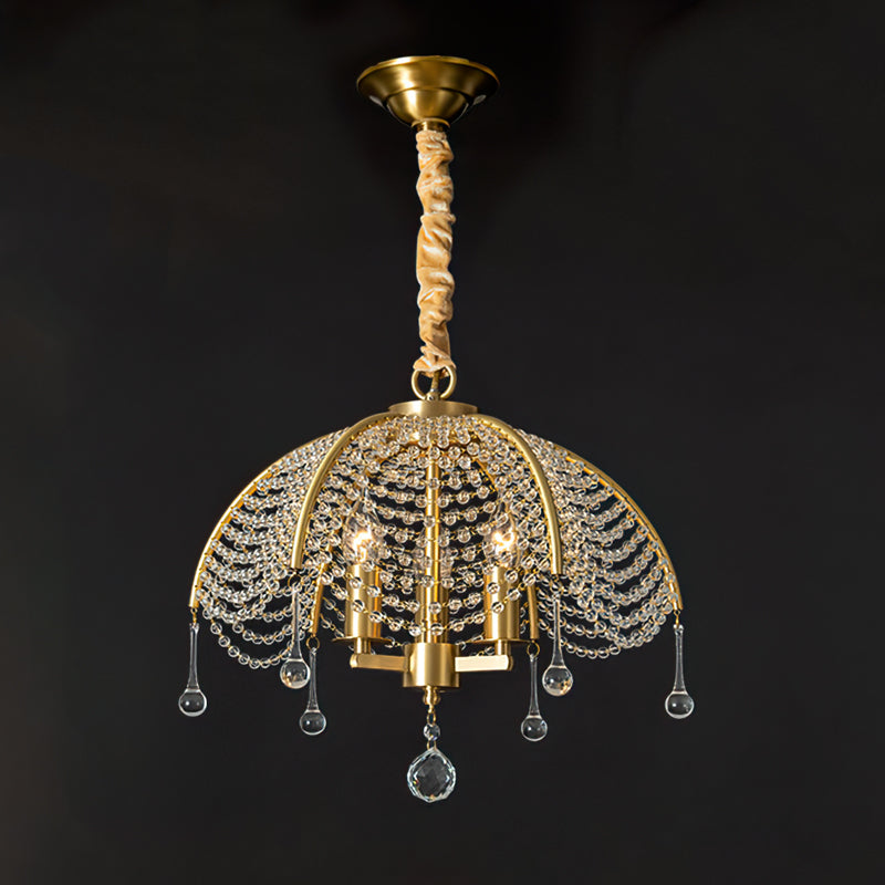 WINTHROP VINTAGE BRASS CANDLELIGHT CHANDELIER