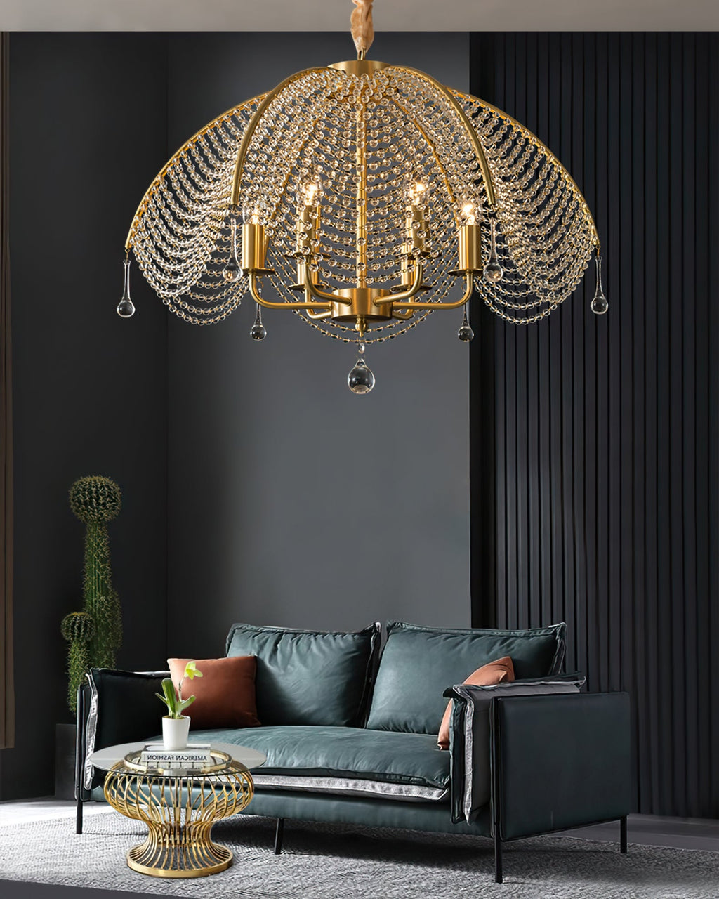 WINTHROP VINTAGE BRASS CANDLELIGHT CHANDELIER
