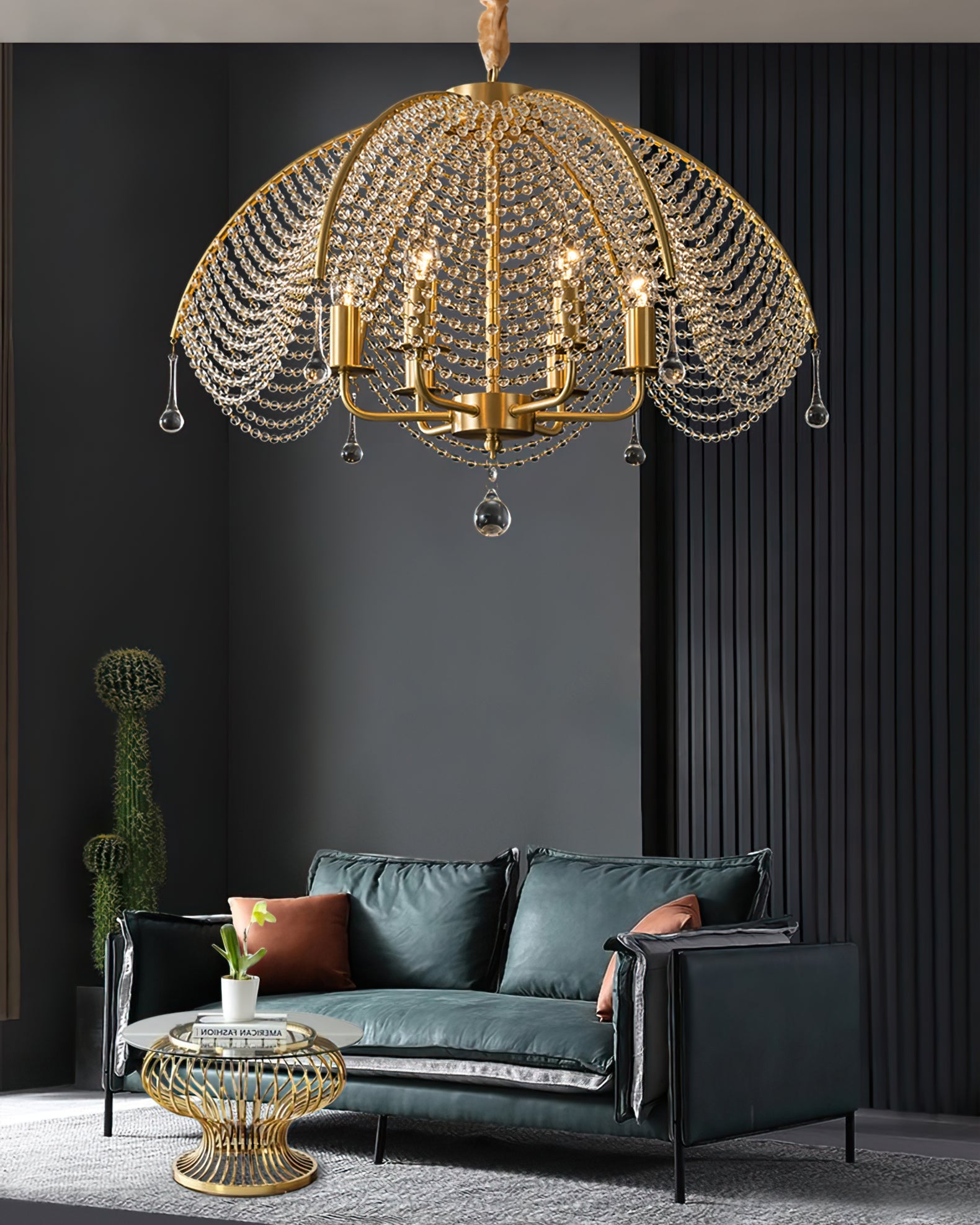 WINTHROP VINTAGE BRASS CANDLELIGHT CHANDELIER