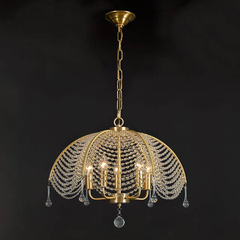 WINTHROP VINTAGE BRASS CANDLELIGHT CHANDELIER