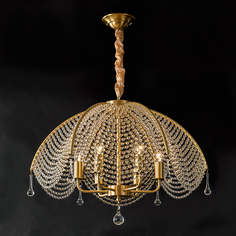 WINTHROP VINTAGE BRASS CANDLELIGHT CHANDELIER