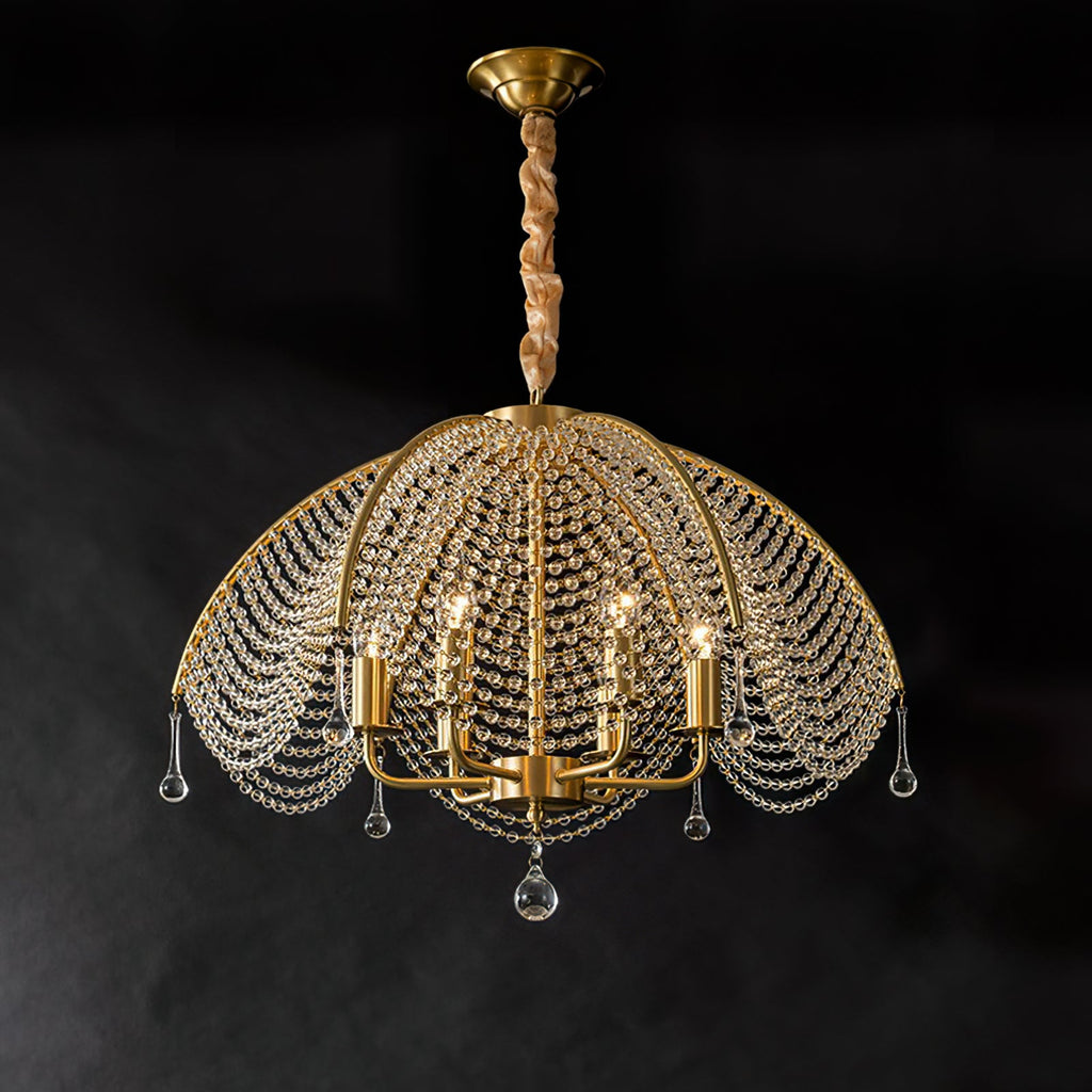 WINTHROP VINTAGE BRASS CANDLELIGHT CHANDELIER