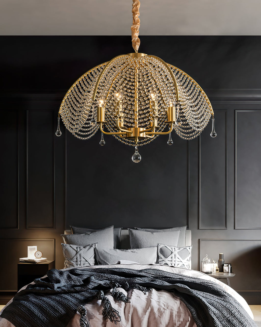 WINTHROP VINTAGE BRASS CANDLELIGHT CHANDELIER