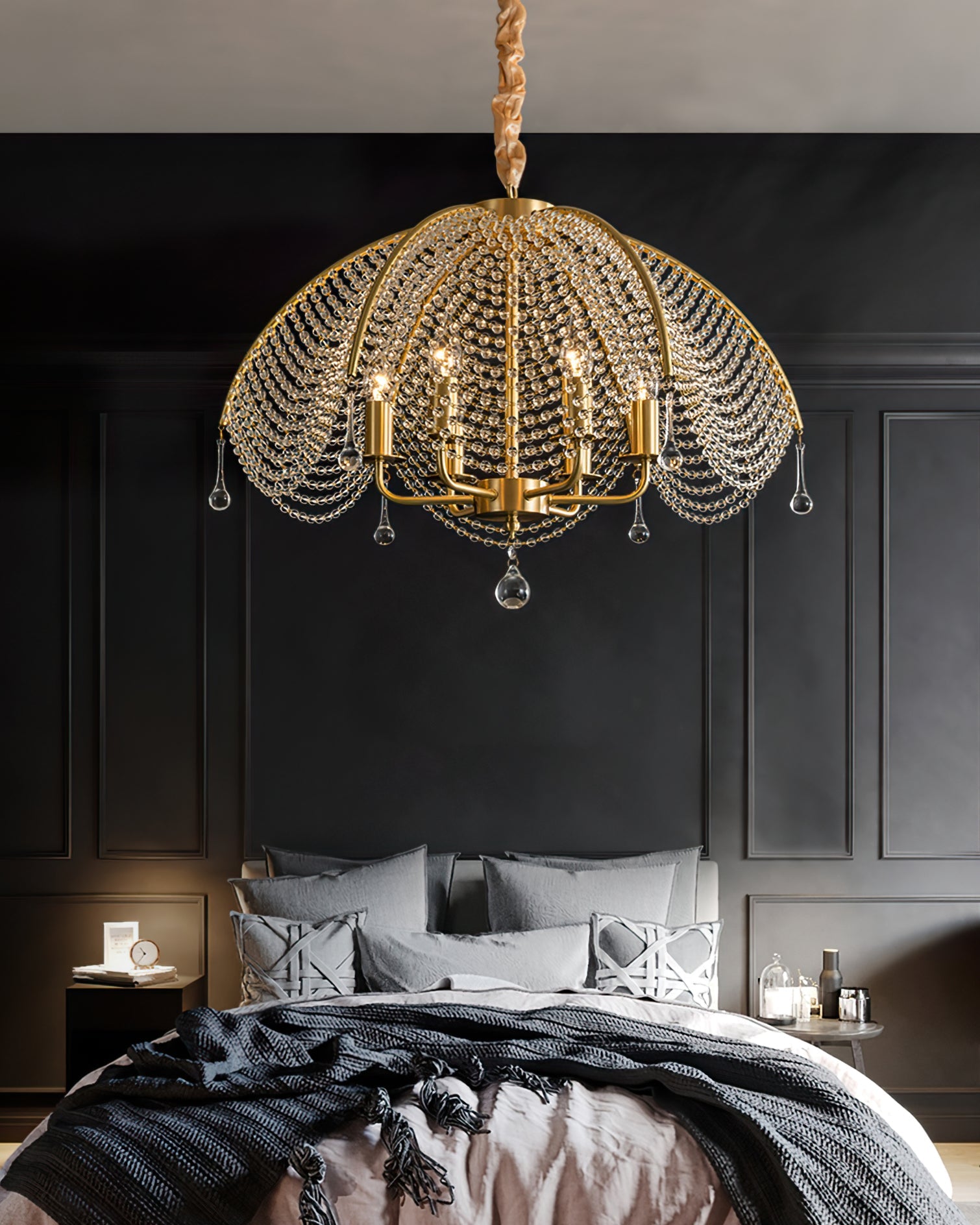WINTHROP VINTAGE BRASS CANDLELIGHT CHANDELIER