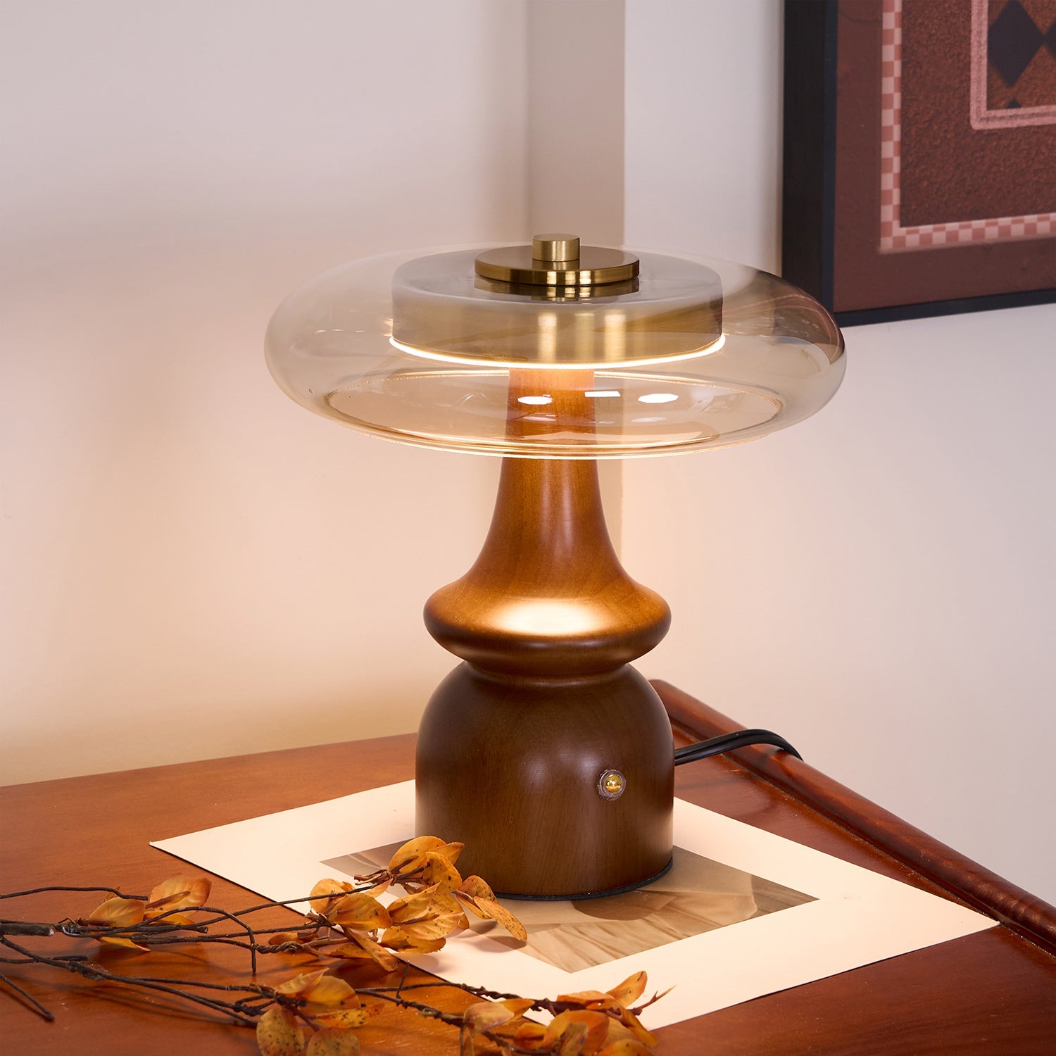 WINTHROP MID-CENTURY BRASS TABLE LANTERN