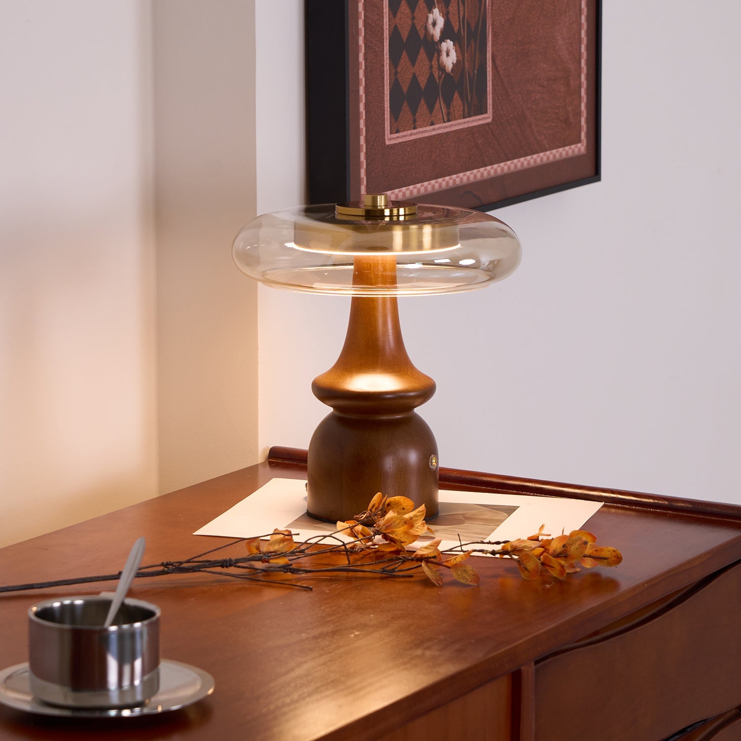 WINTHROP MID-CENTURY BRASS TABLE LANTERN