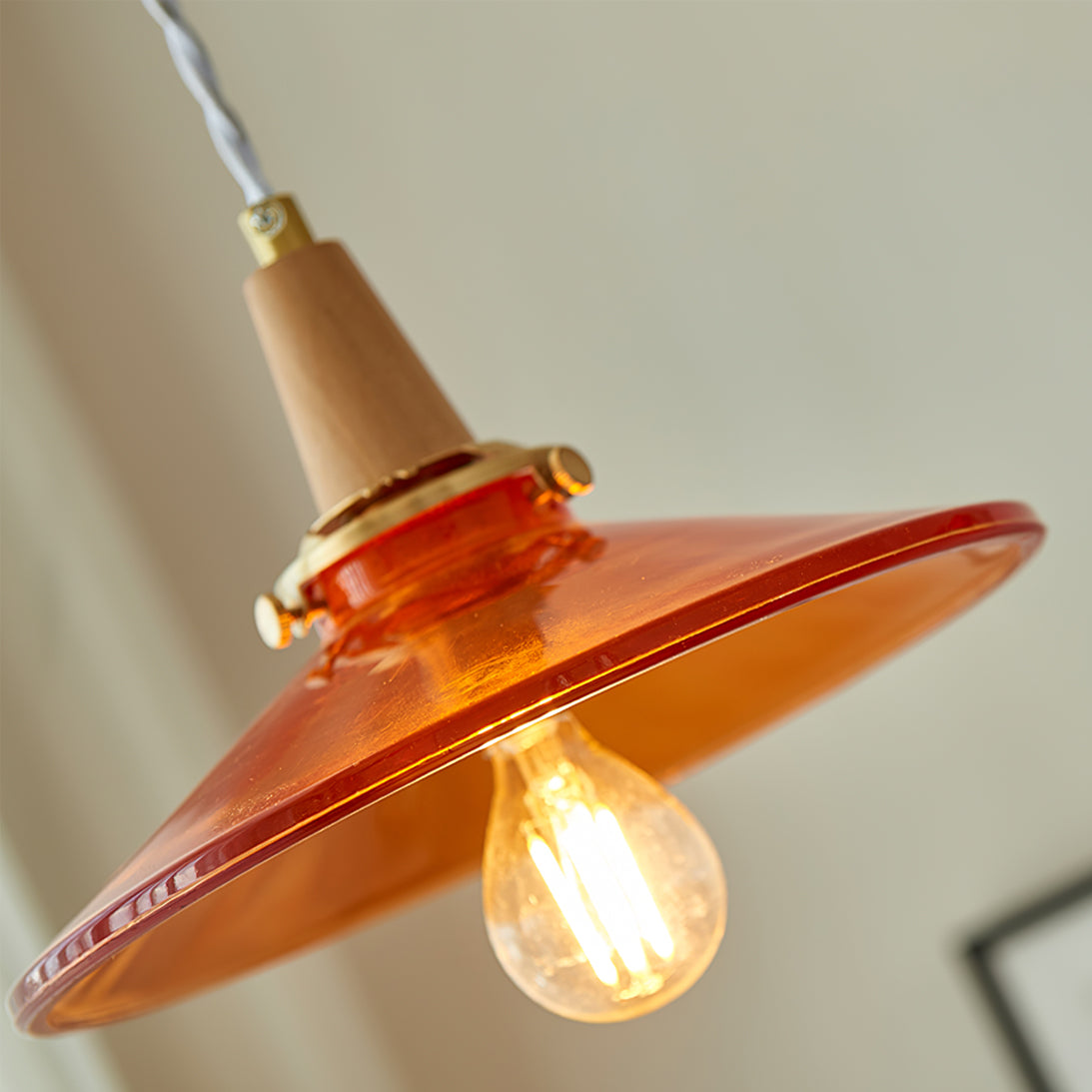 CARLISLE AMBER GLASS HANGING LANTERN