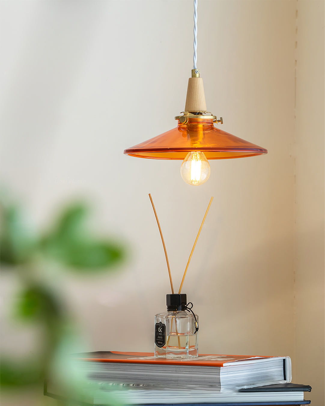 CARLISLE AMBER GLASS HANGING LANTERN