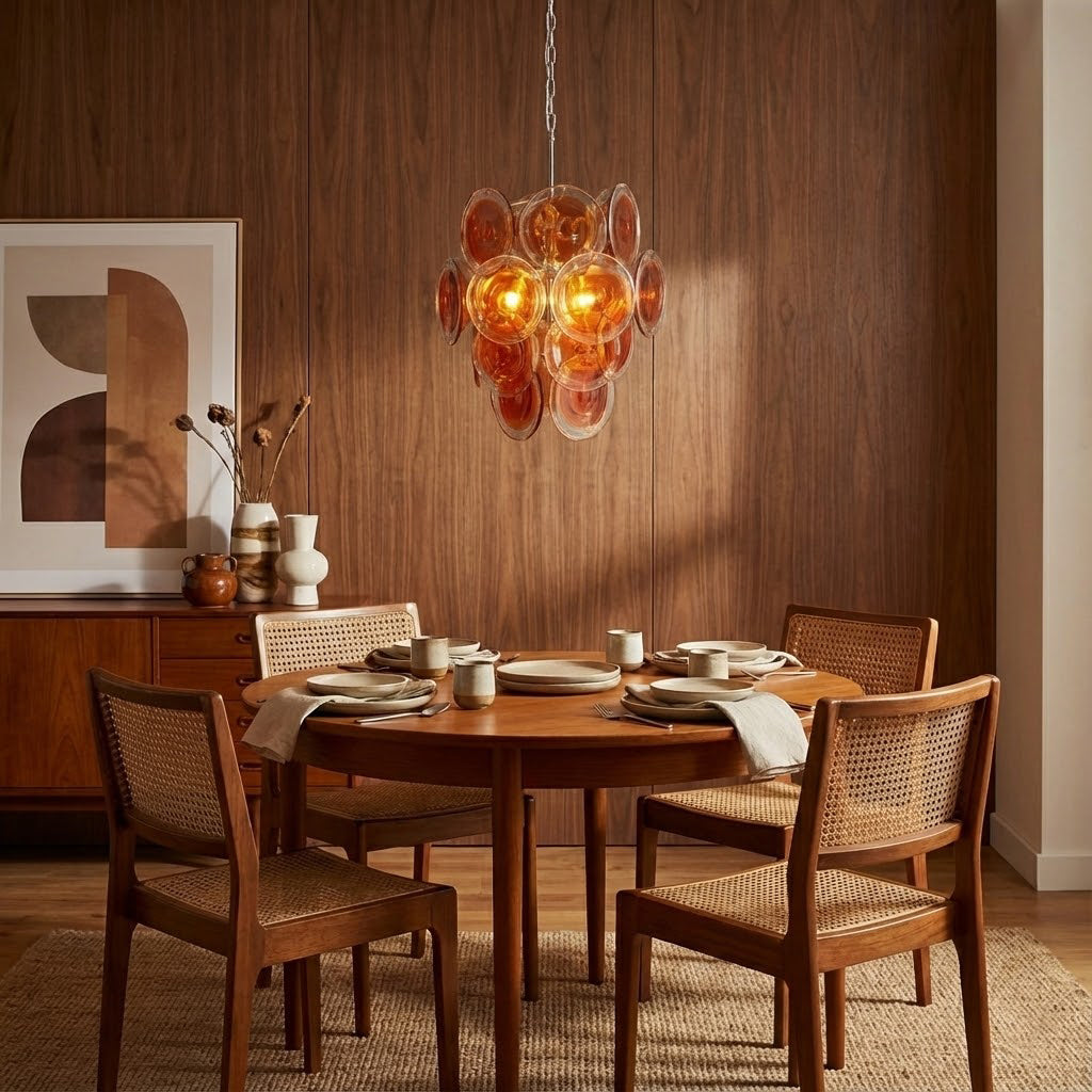 FIREBRAND TANGERINE CRYSTAL CEILING LANTERN
