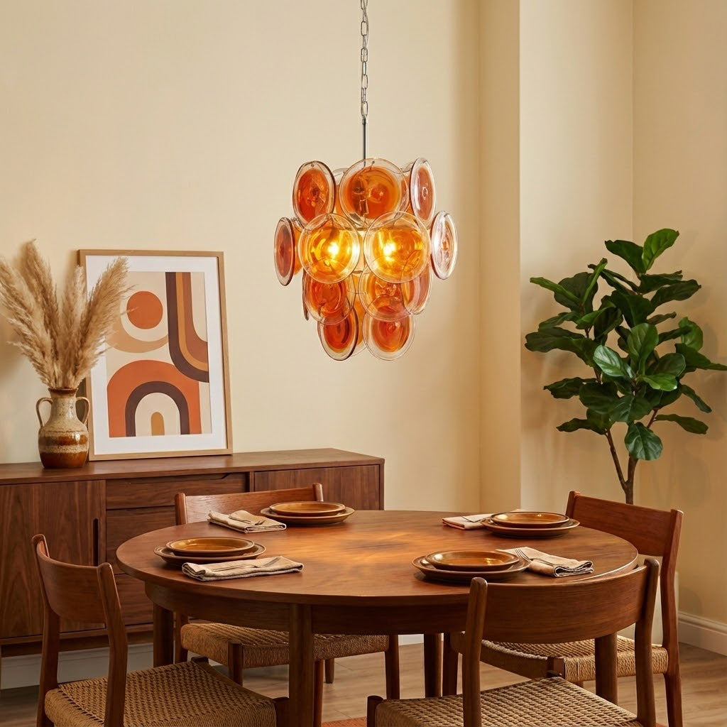 FIREBRAND TANGERINE CRYSTAL CEILING LANTERN