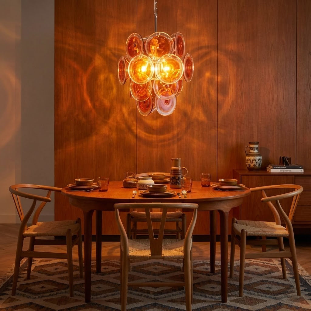 FIREBRAND TANGERINE CRYSTAL CEILING LANTERN