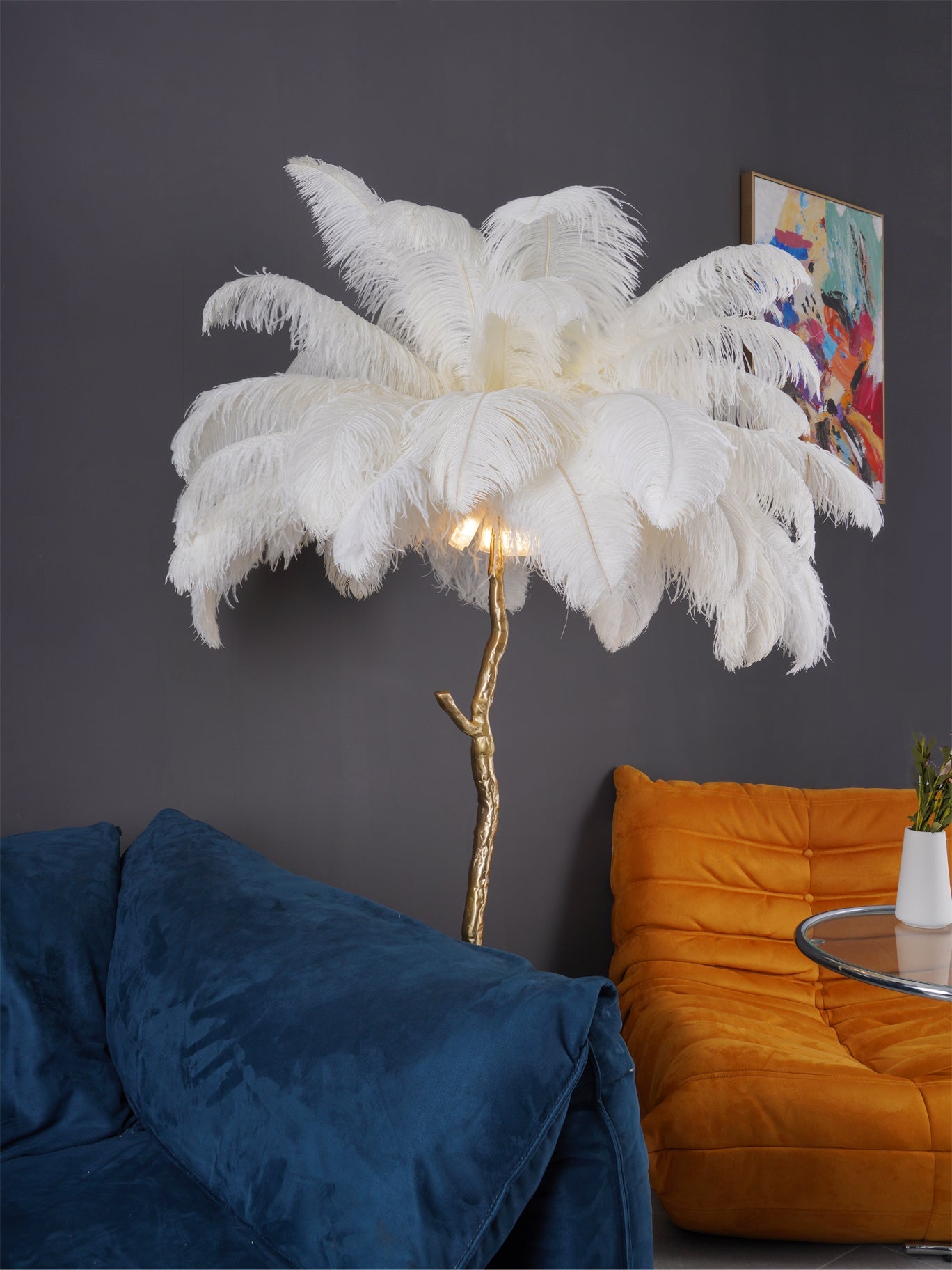 WINDSOR PLUME BRASS LAMP