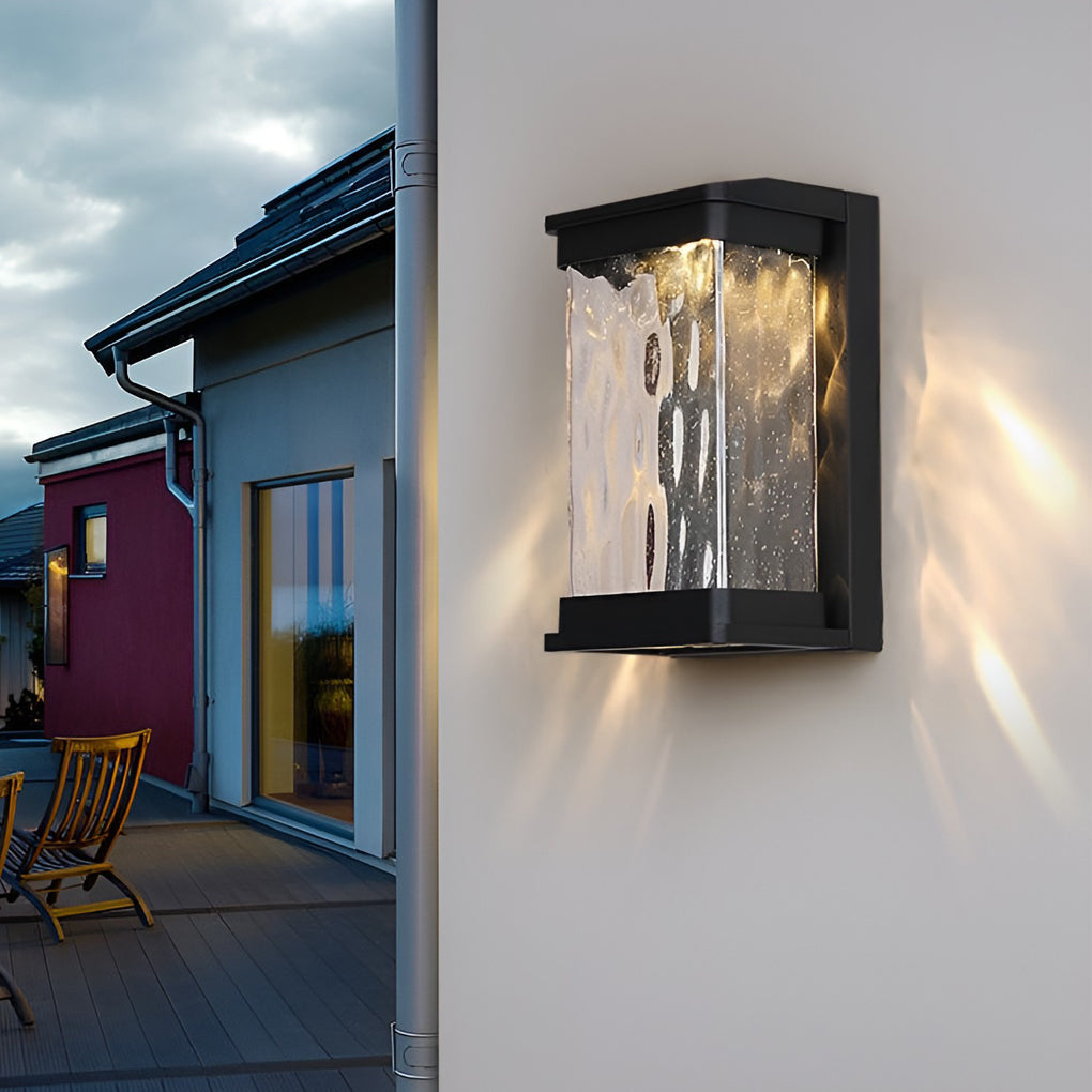 WINDSOR HARBOR AQUA-FUSED GLASS OUTDOOR WALL LIGHT