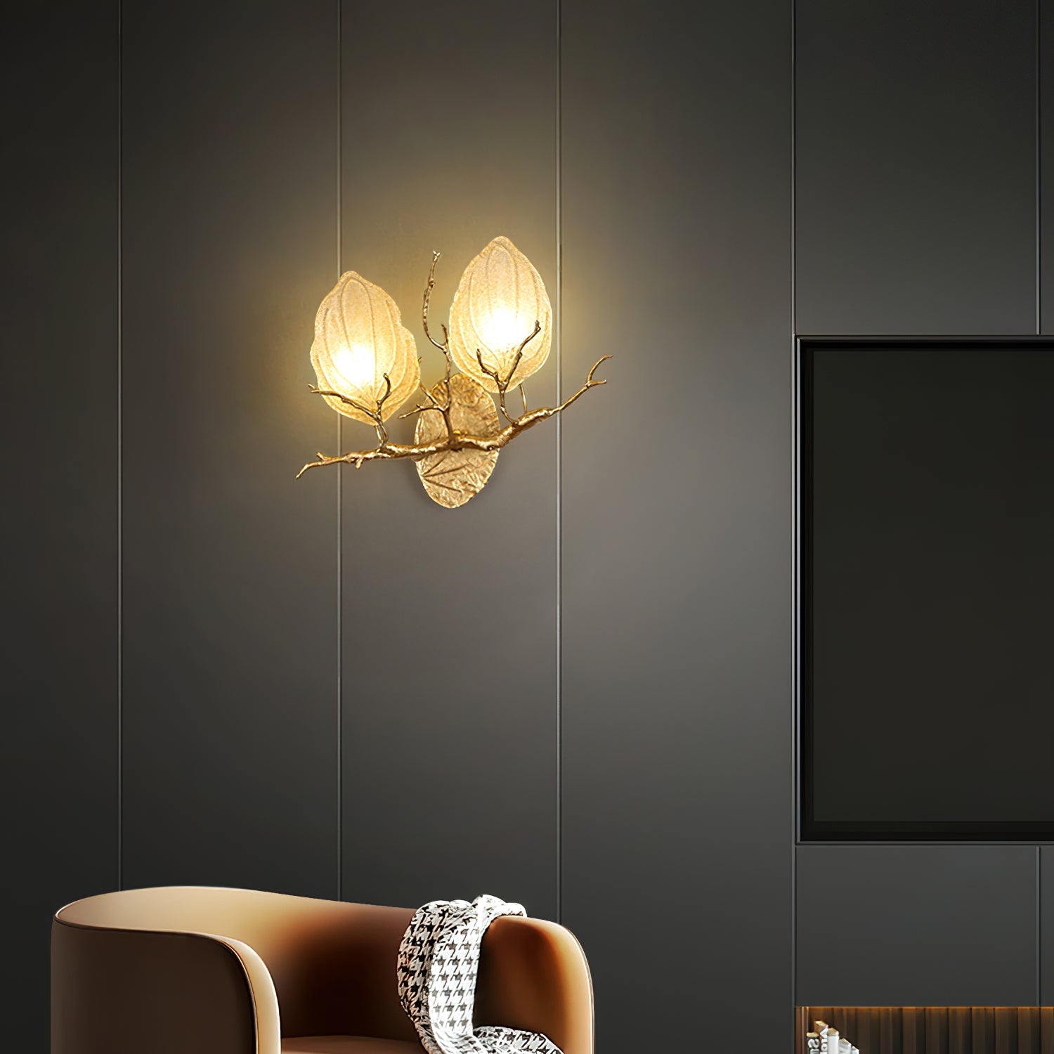 WHITBY LEAF EMBELLISHED WALL SCONCE