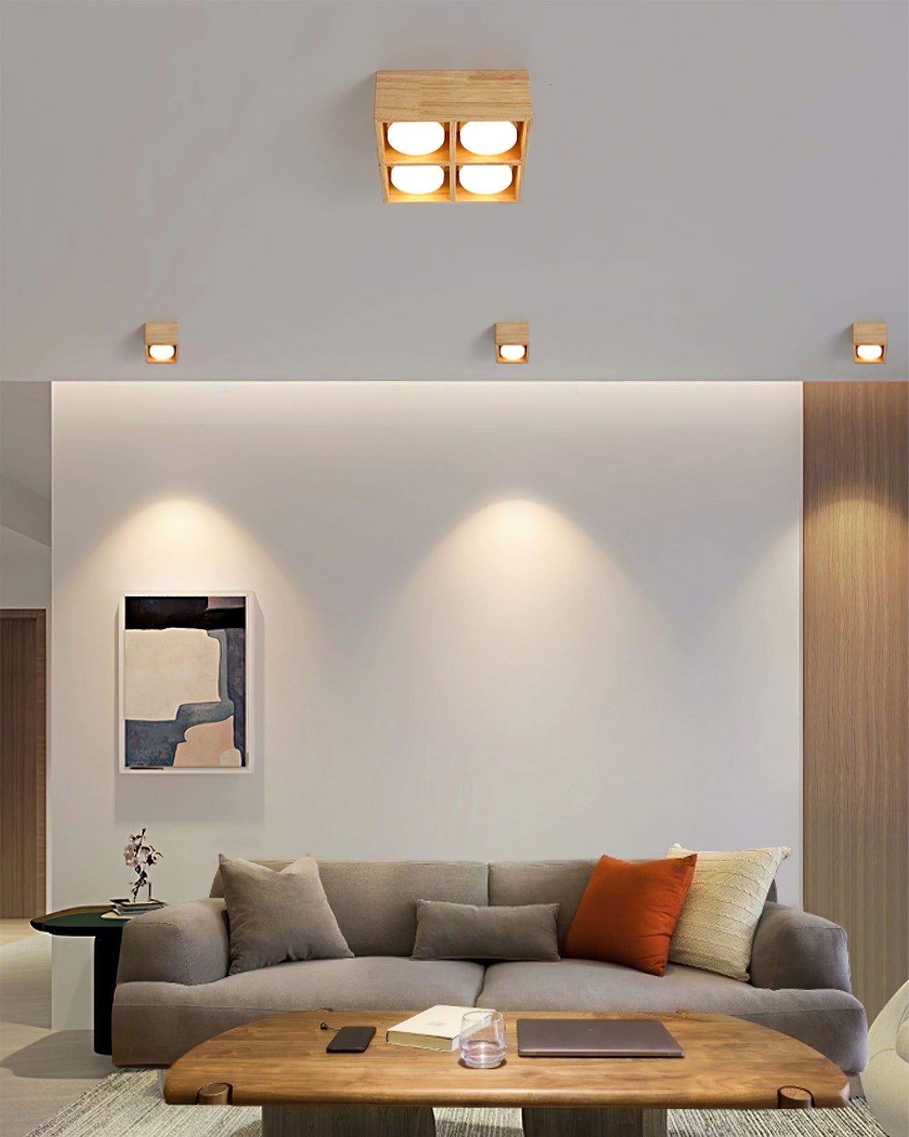 FENWICK AMBER GLASS DRUM LUMINAIRE