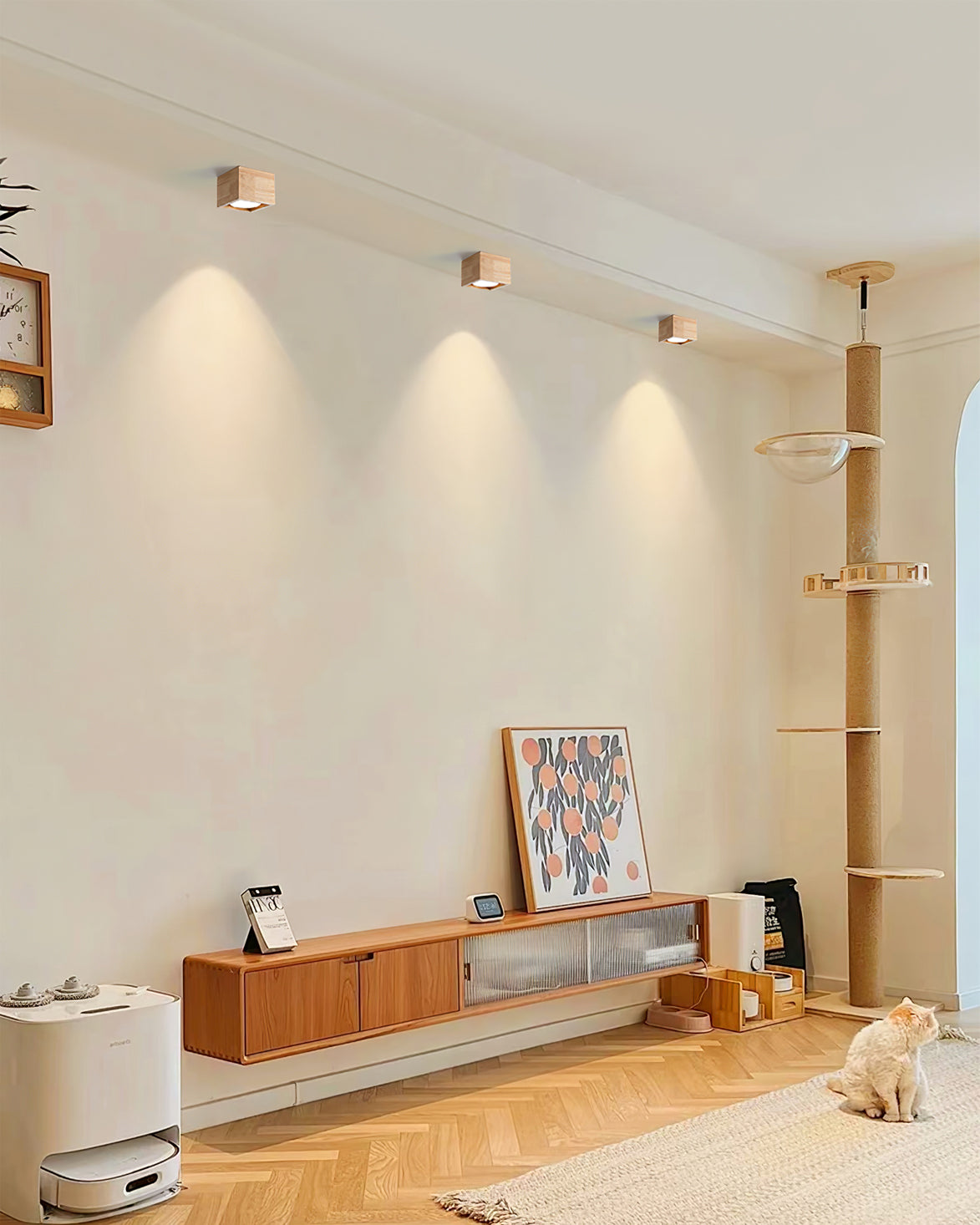 FENWICK AMBER GLASS DRUM LUMINAIRE