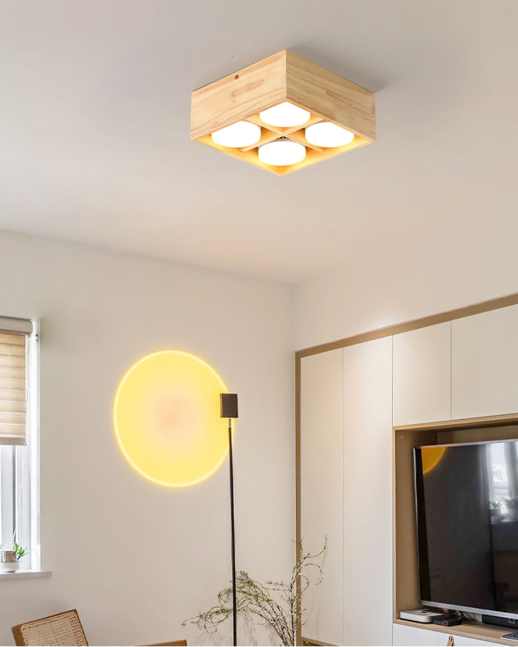 FENWICK AMBER GLASS DRUM LUMINAIRE