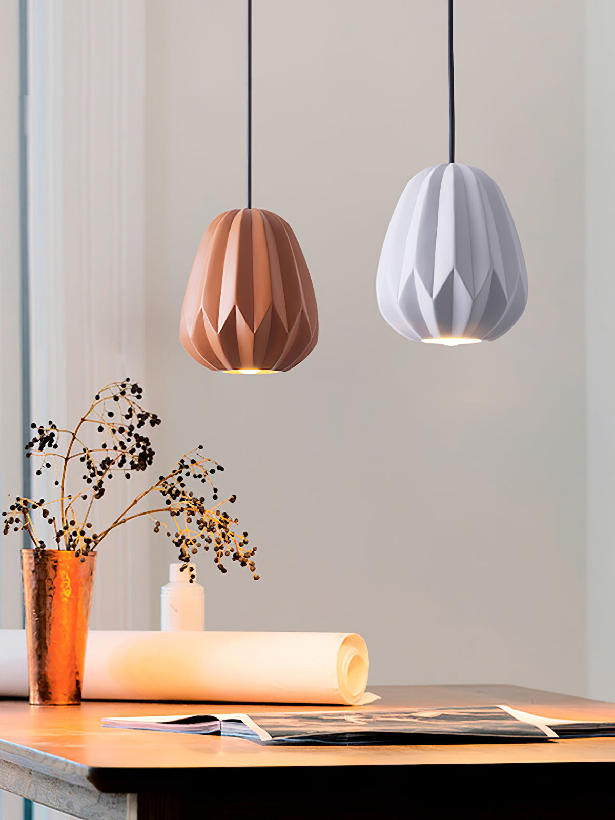 CORALINE AMBER RESIN HANGING LANTERN