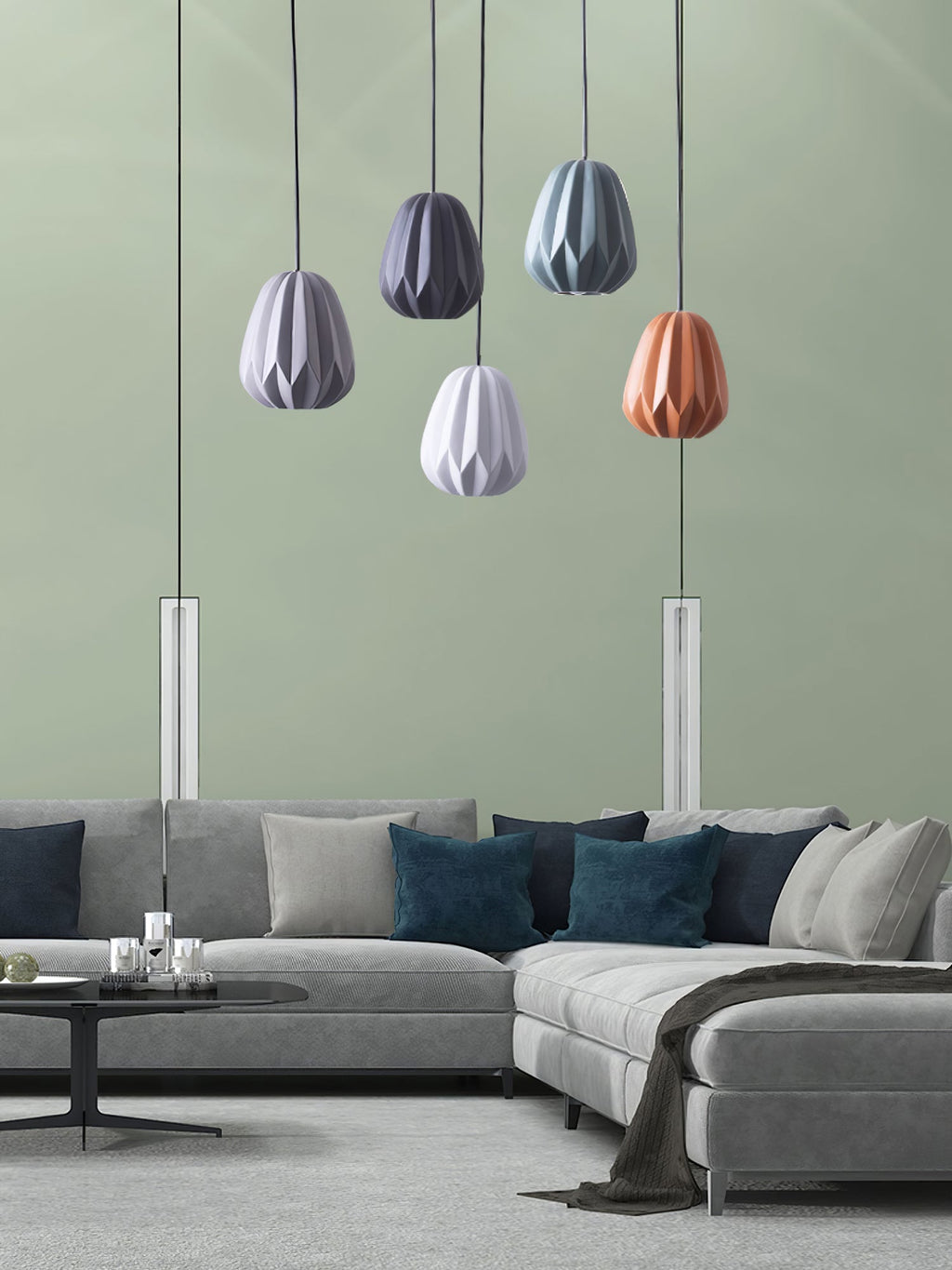 CORALINE AMBER RESIN HANGING LANTERN