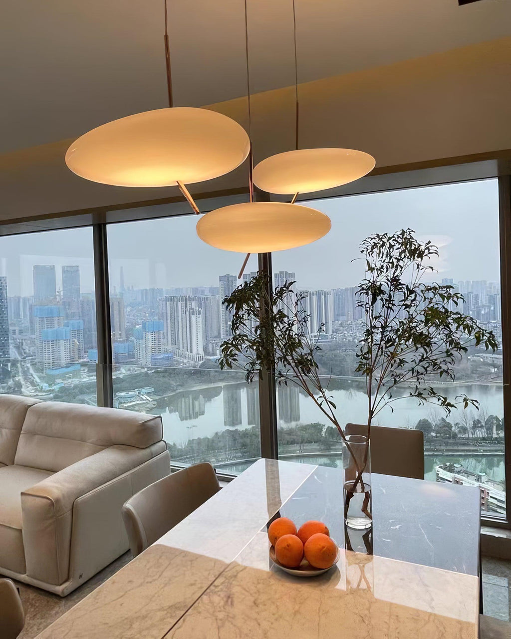 RIVERTON STONE DROPLET HANGING LAMP