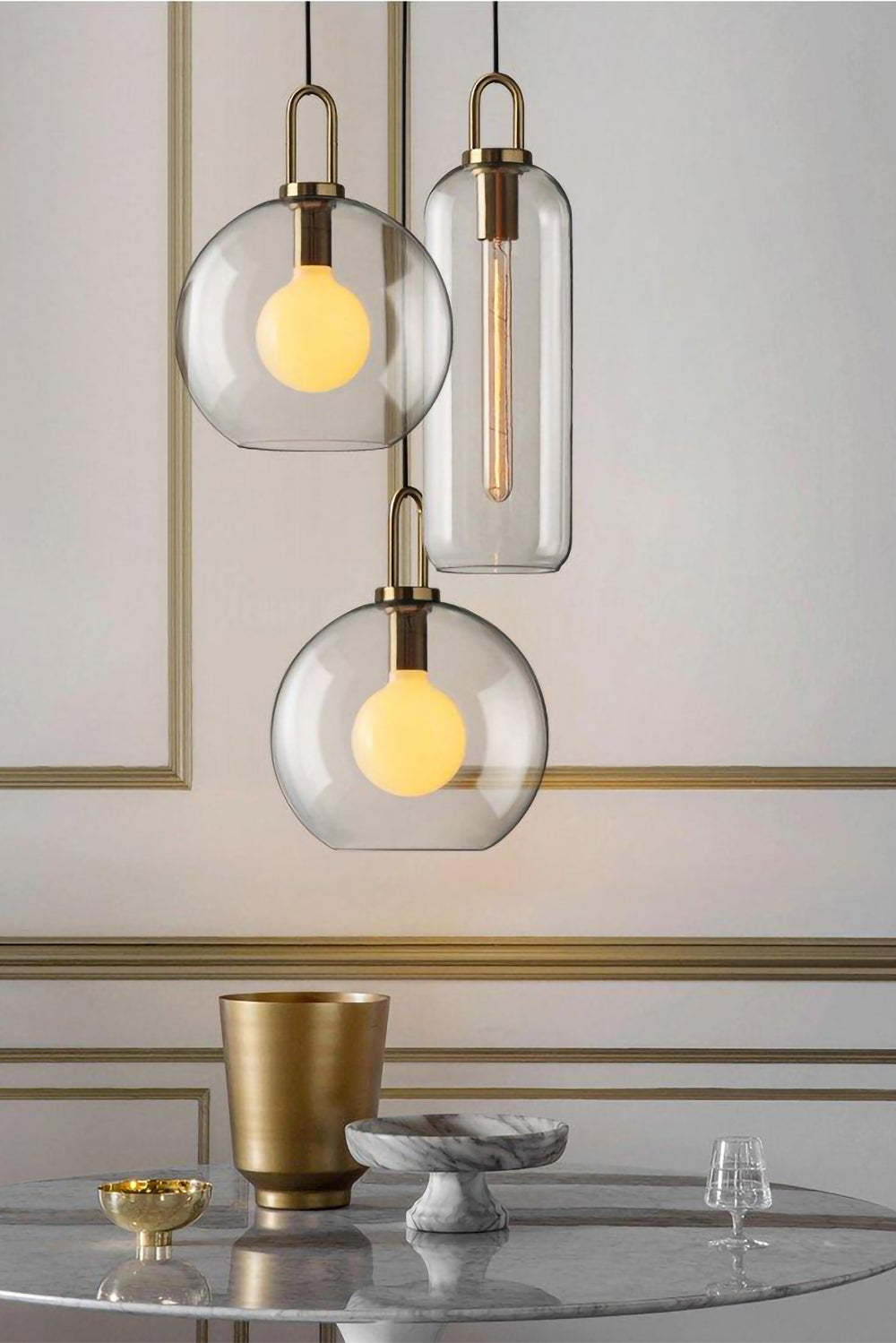 WINTHORPE CRYSTAL DROPLET HANGING LIGHT