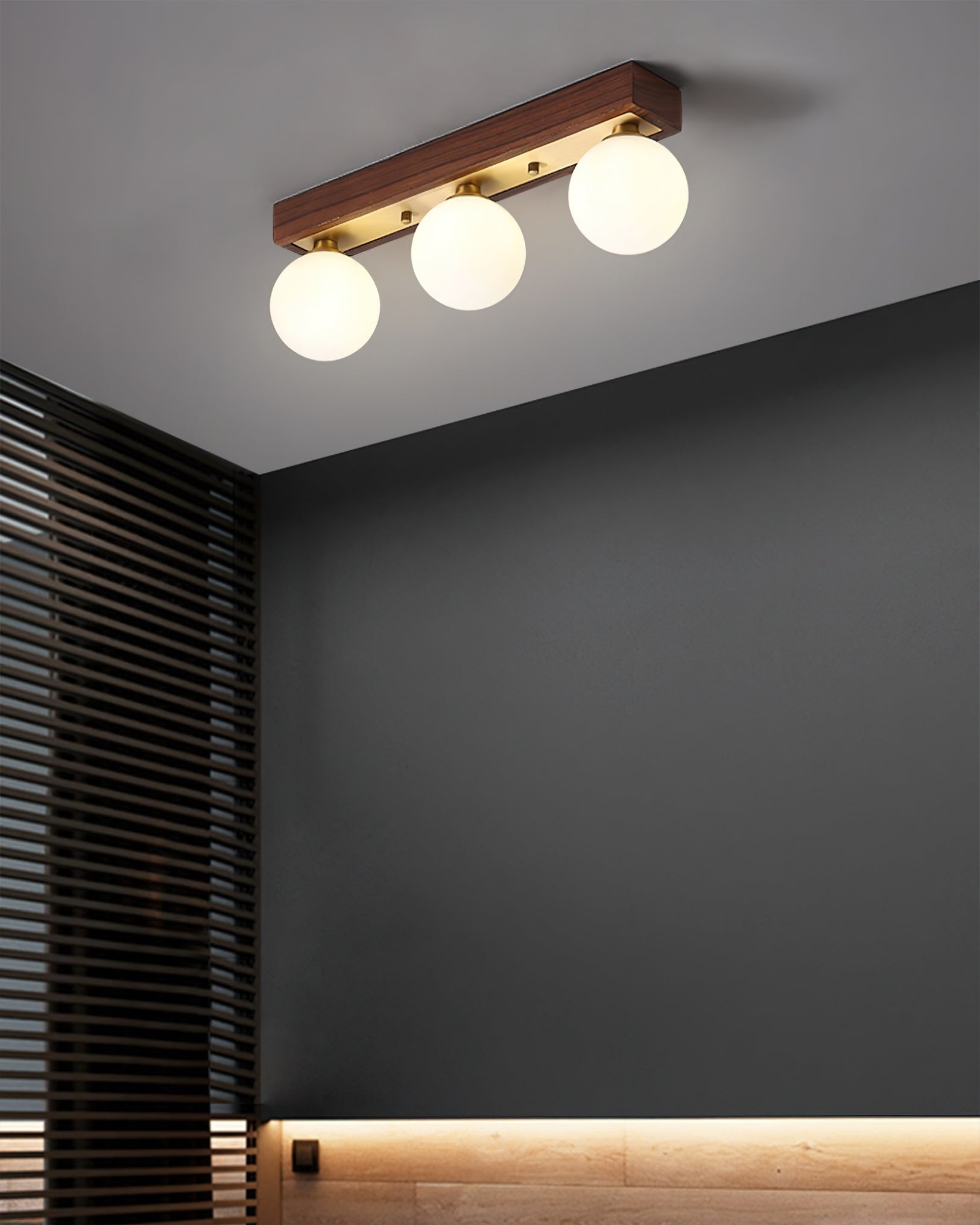 WINTHORPE RUSTIC WOODEN LANTERN CEILING FIXTURE
