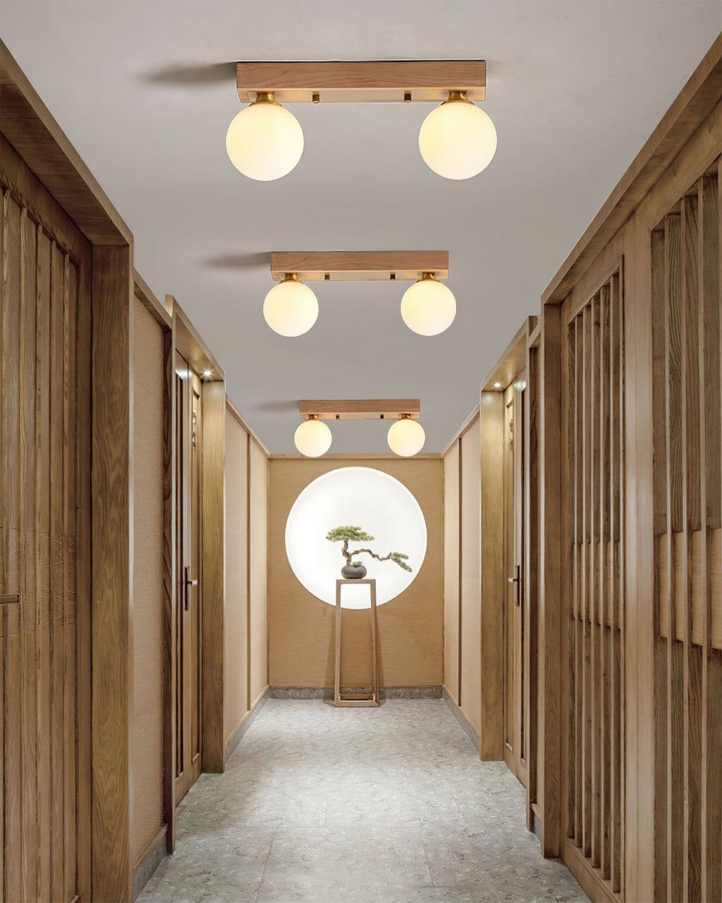 WINTHORPE RUSTIC WOODEN LANTERN CEILING FIXTURE