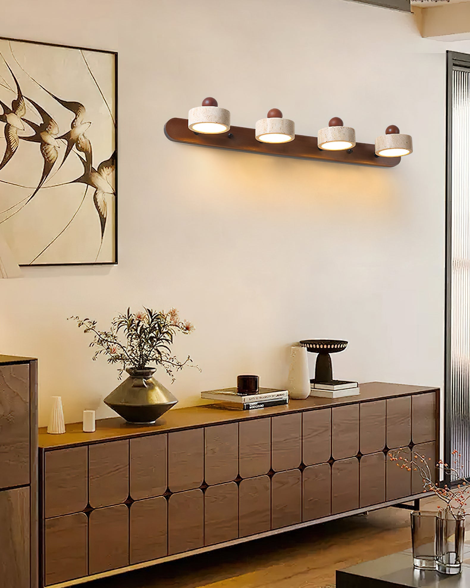 CHISWICK TRAVERTINE ILLUMINATED WALL SCONCE