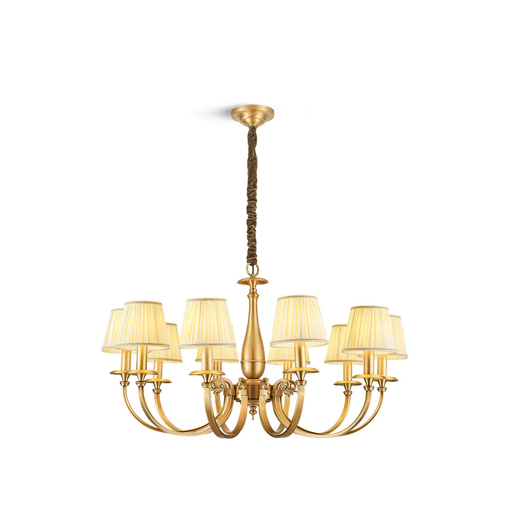 WINTHROP PLEATED BRASS CEILING LANTERN