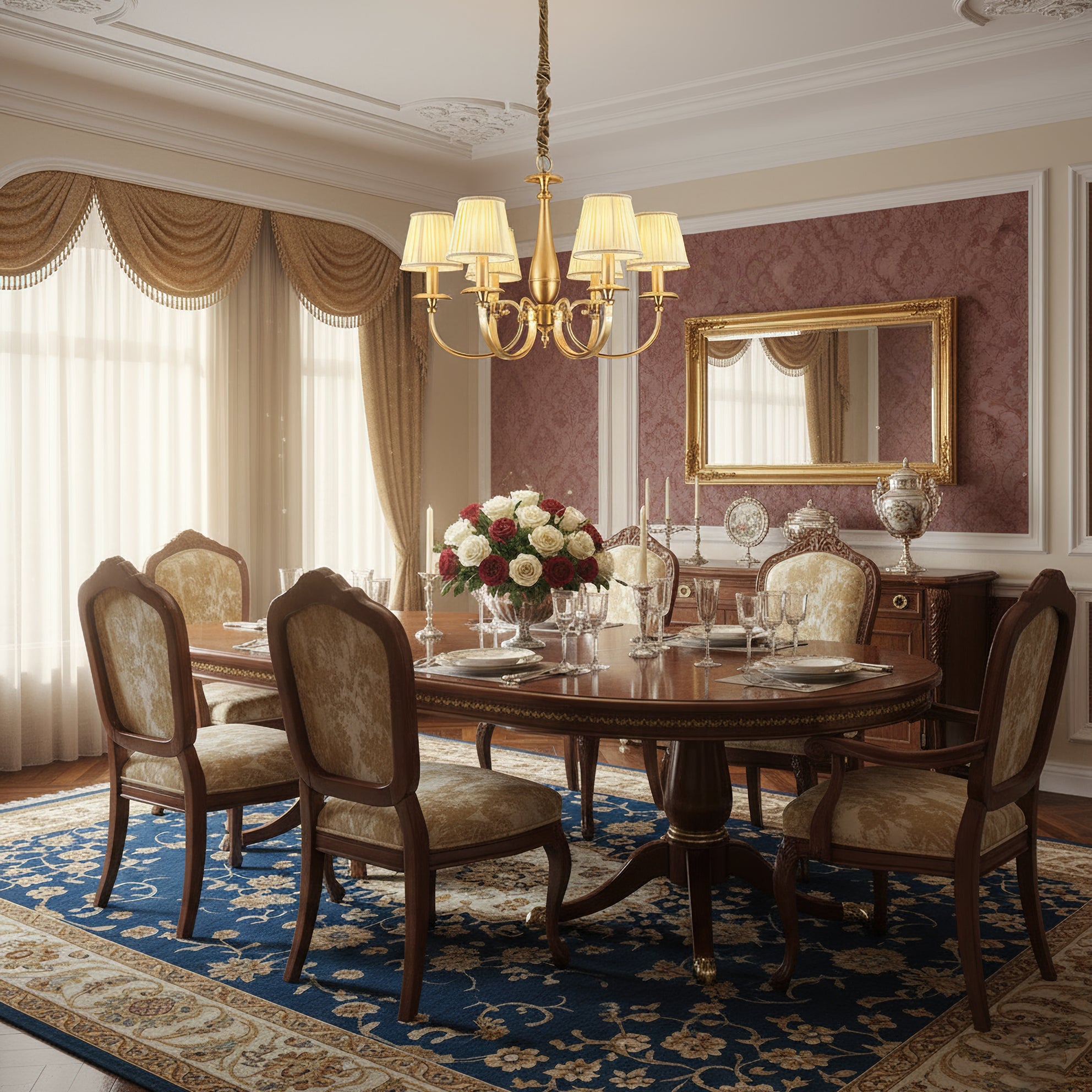WINTHROP PLEATED BRASS CEILING LANTERN
