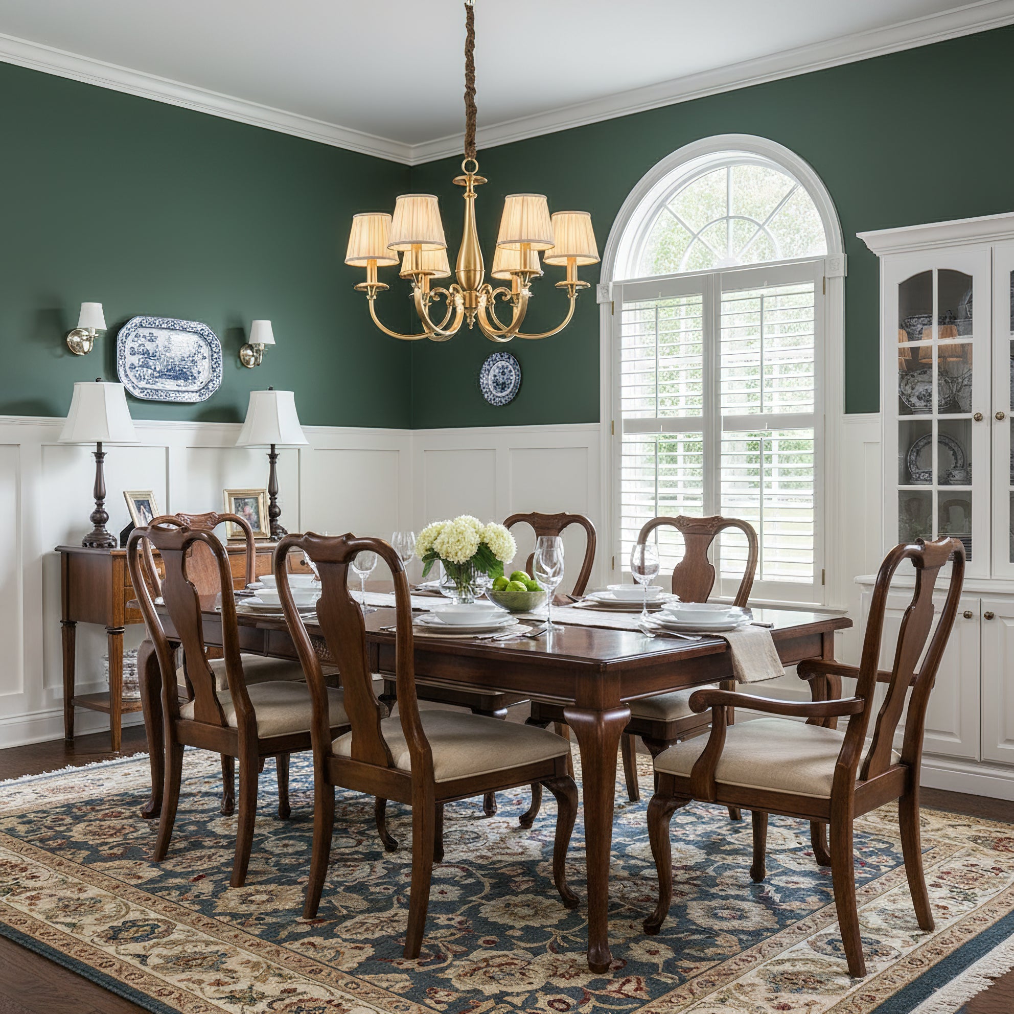 WINTHROP PLEATED BRASS CEILING LANTERN