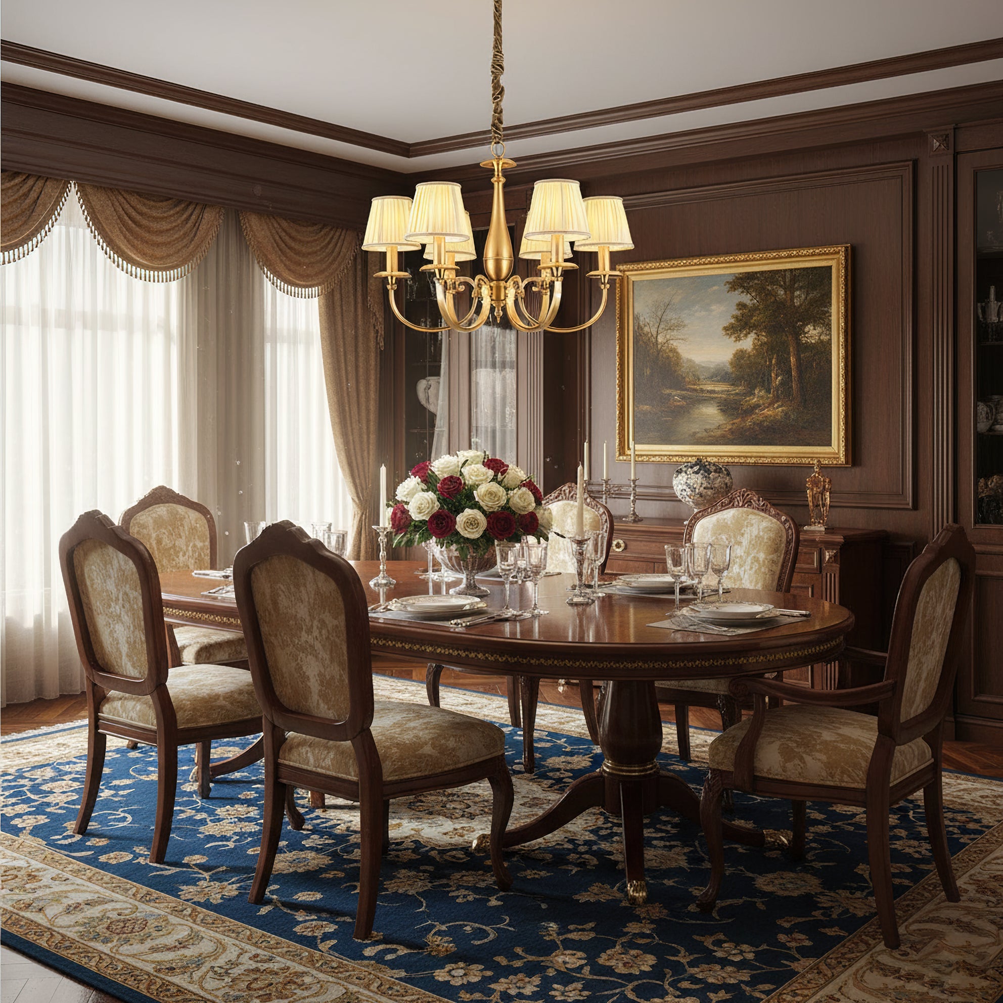 WINTHROP PLEATED BRASS CEILING LANTERN