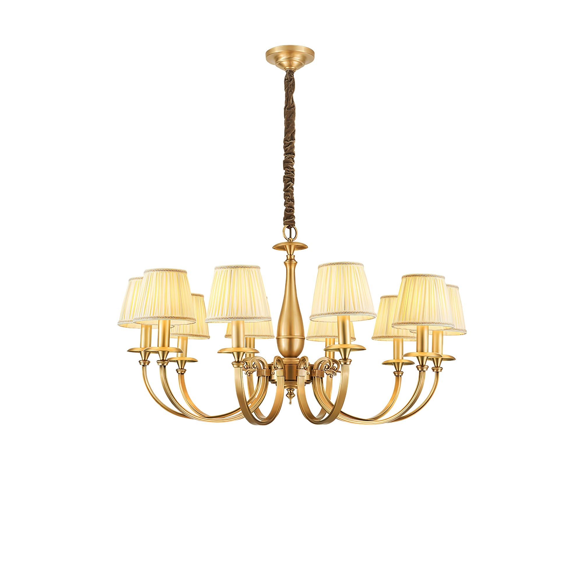 WINTHROP PLEATED BRASS CEILING LANTERN
