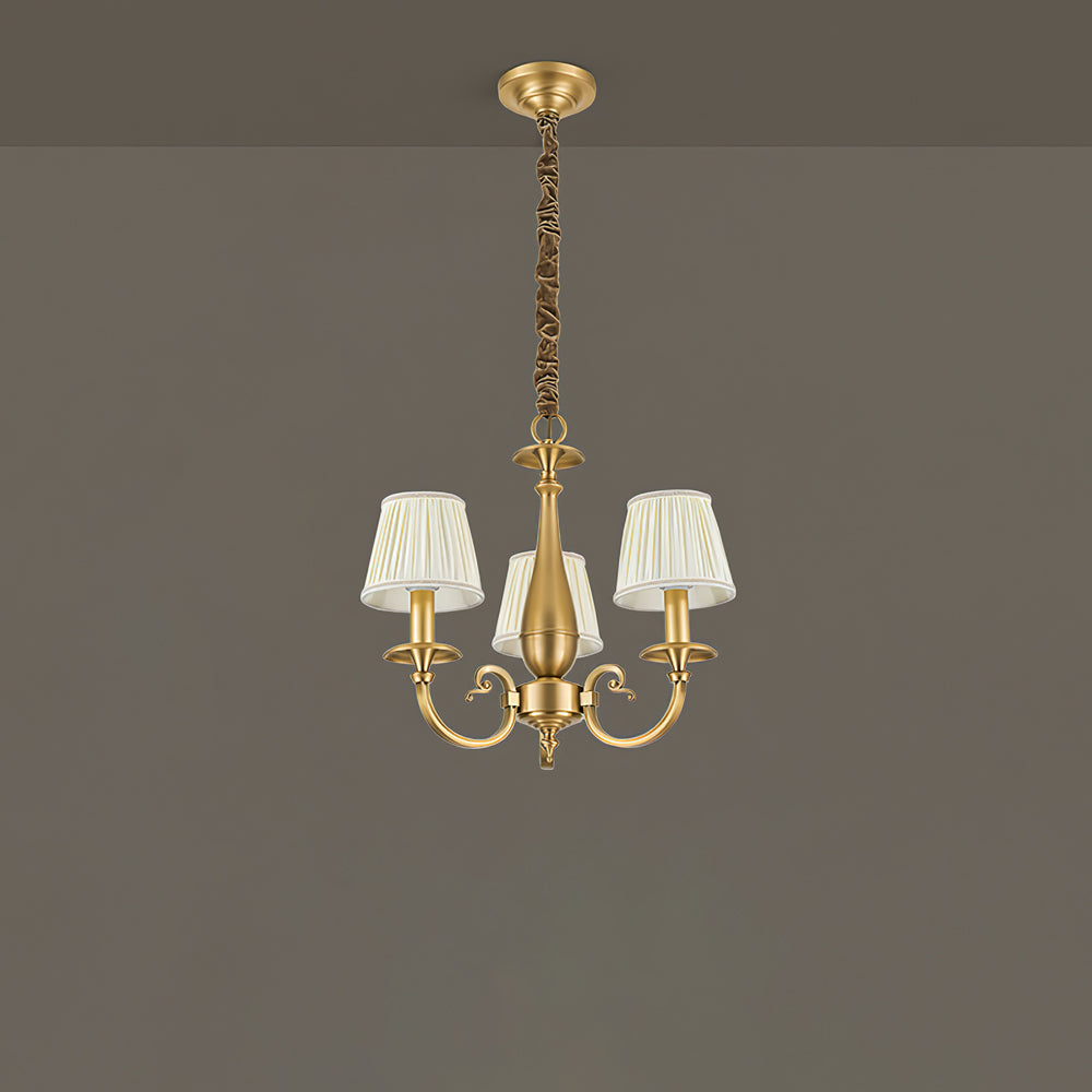 WINTHROP PLEATED BRASS CEILING LANTERN