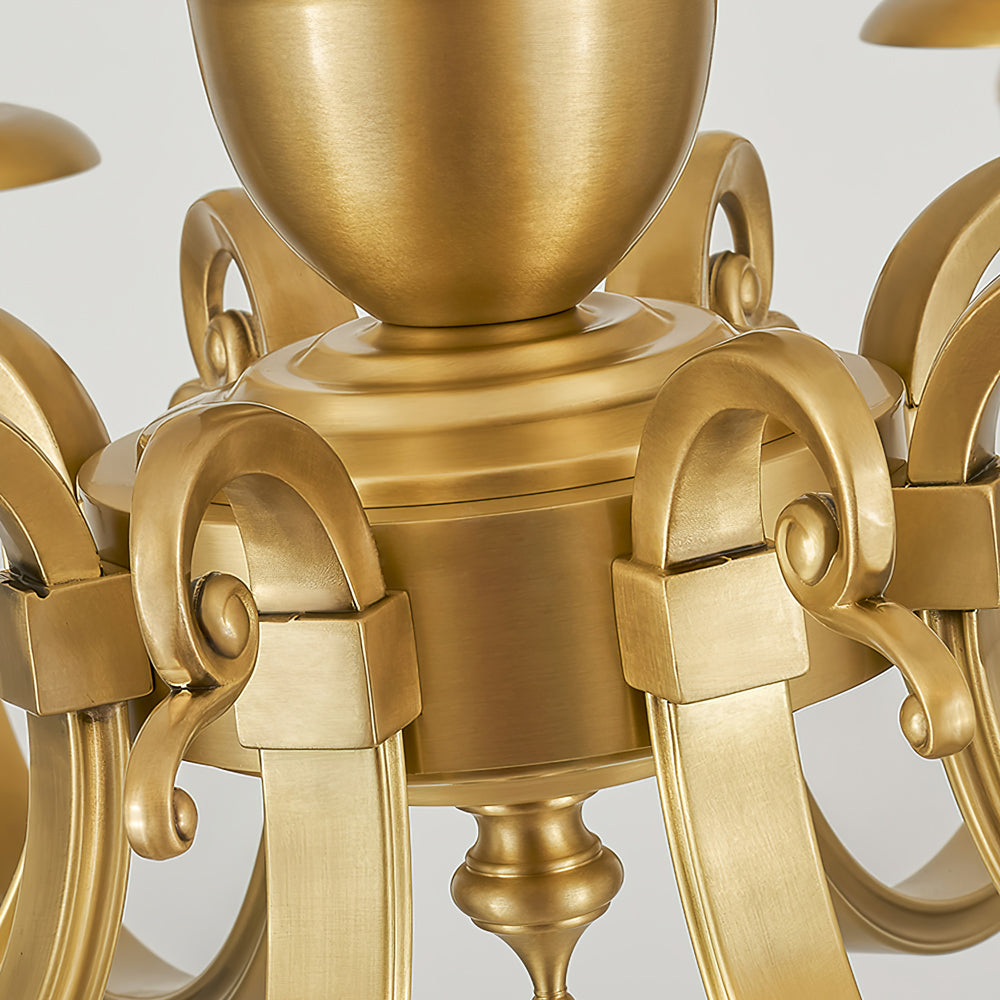 WINTHROP PLEATED BRASS CEILING LANTERN