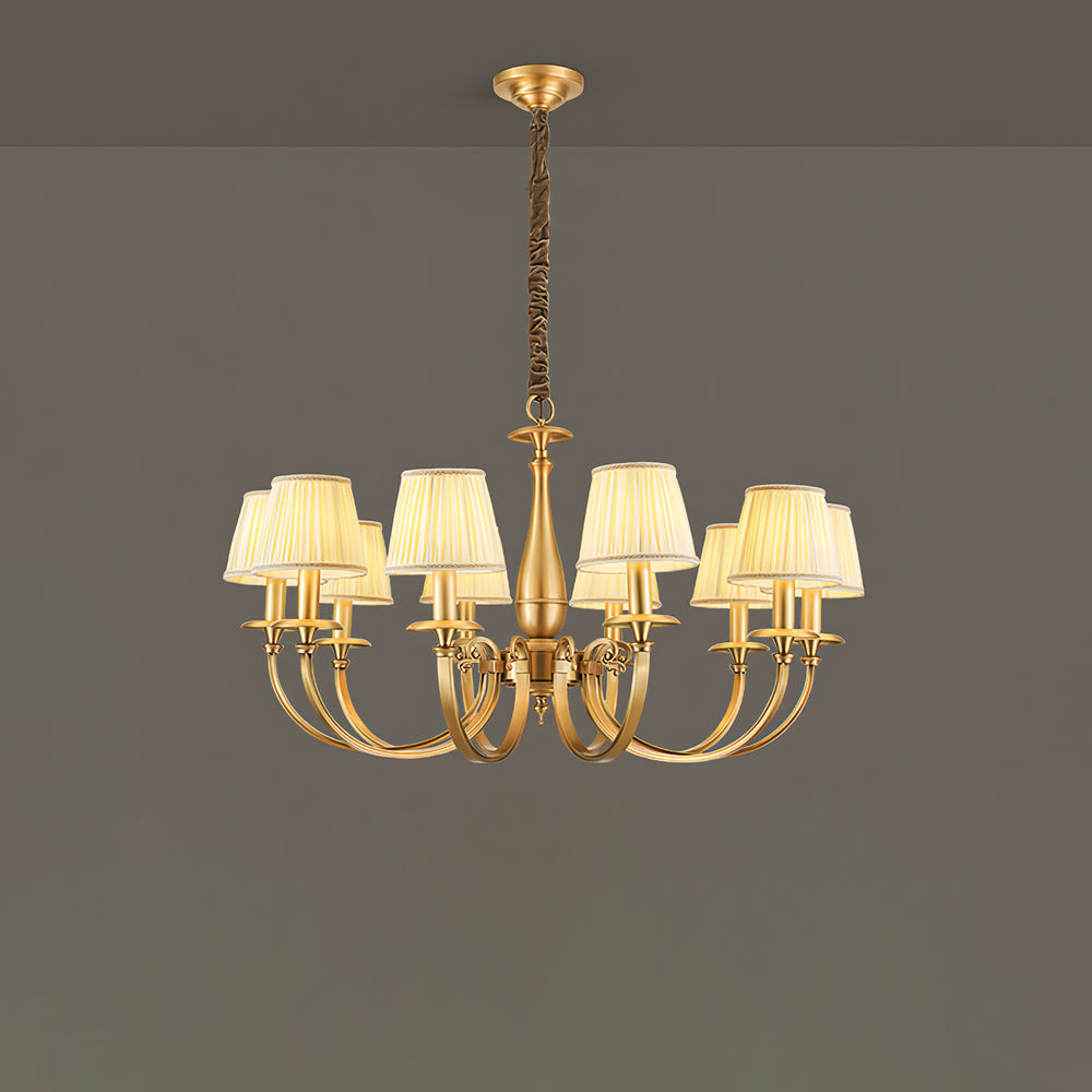 WINTHROP PLEATED BRASS CEILING LANTERN