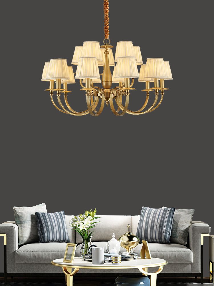 WINTHROP PLEATED BRASS CEILING LANTERN