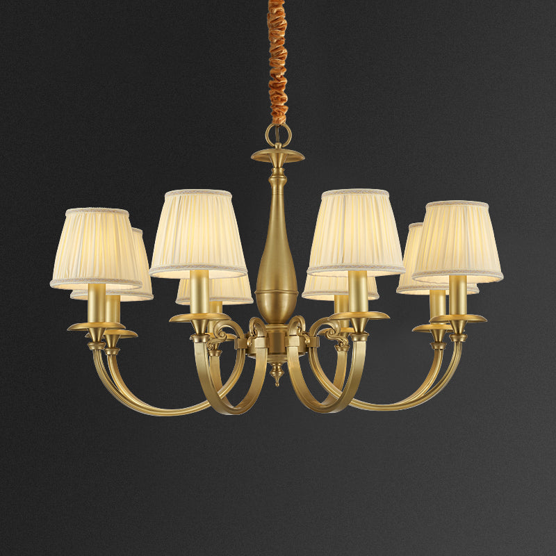 WINTHROP PLEATED BRASS CEILING LANTERN