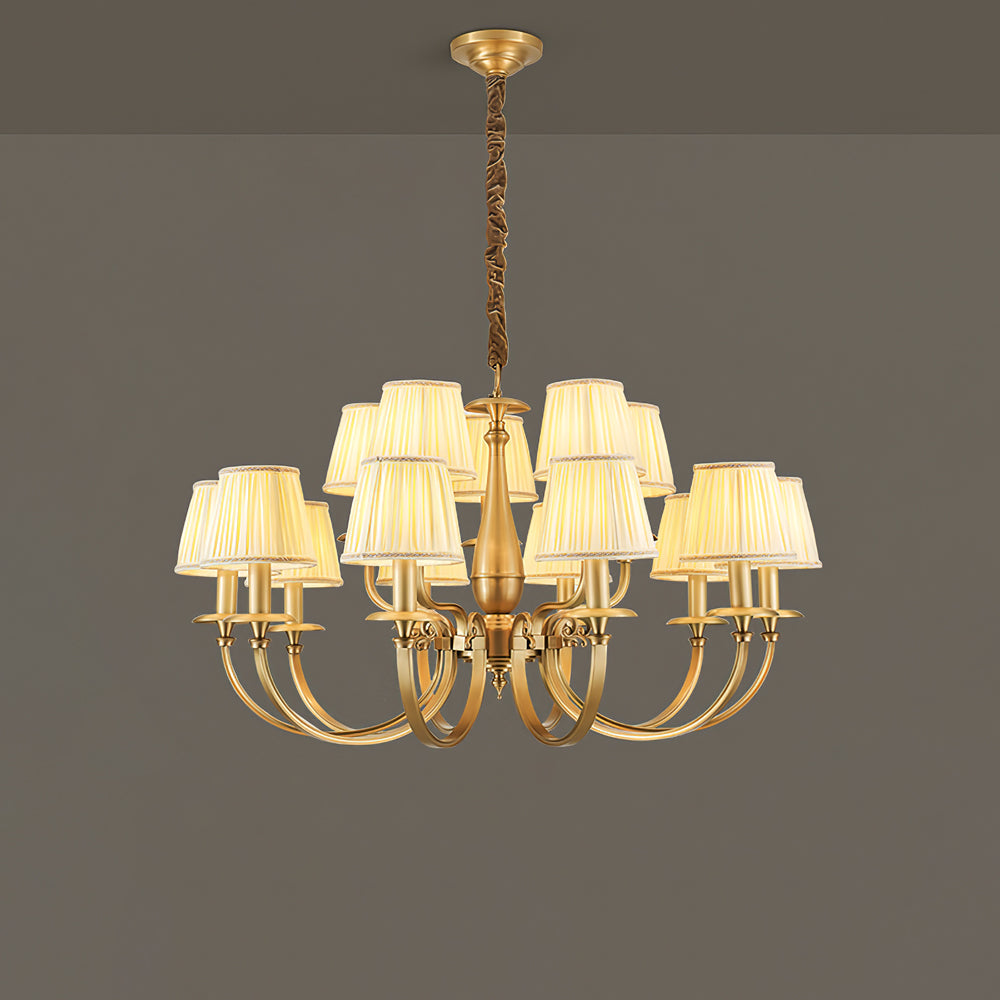 WINTHROP PLEATED BRASS CEILING LANTERN