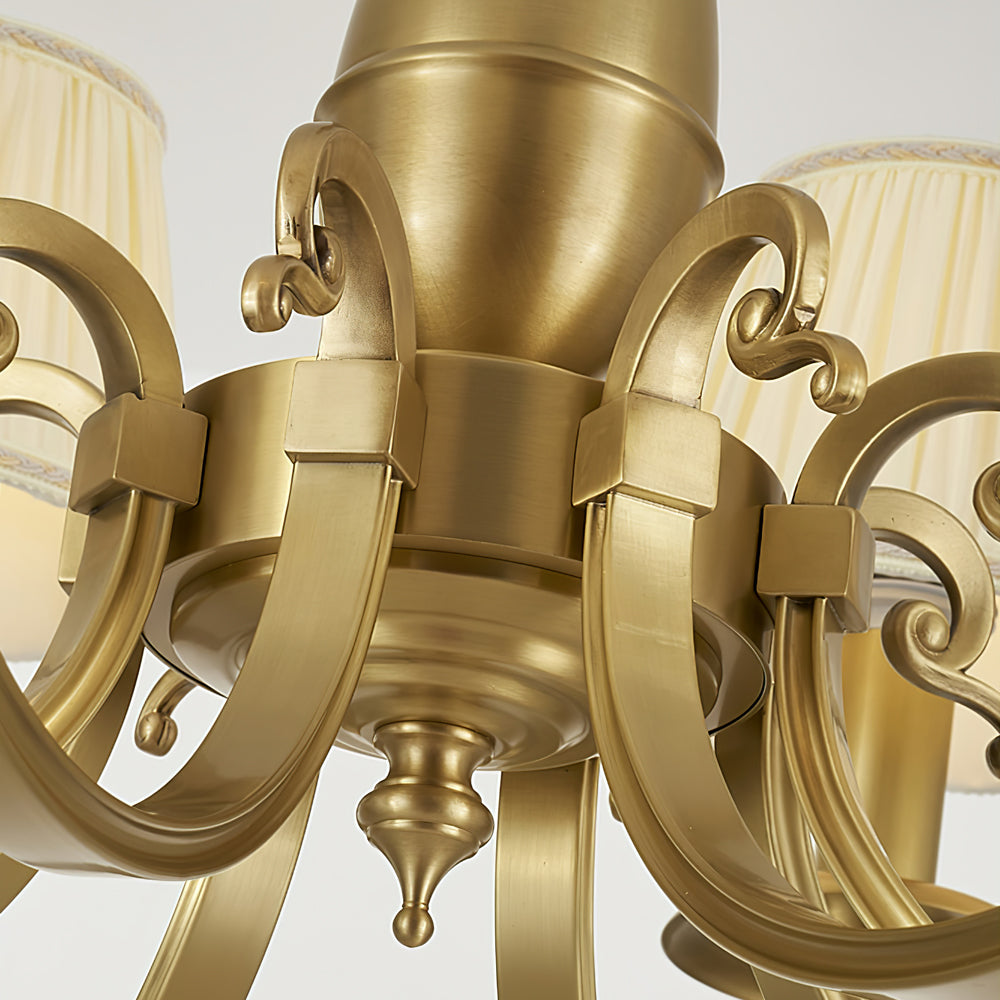 WINTHROP PLEATED BRASS CEILING LANTERN