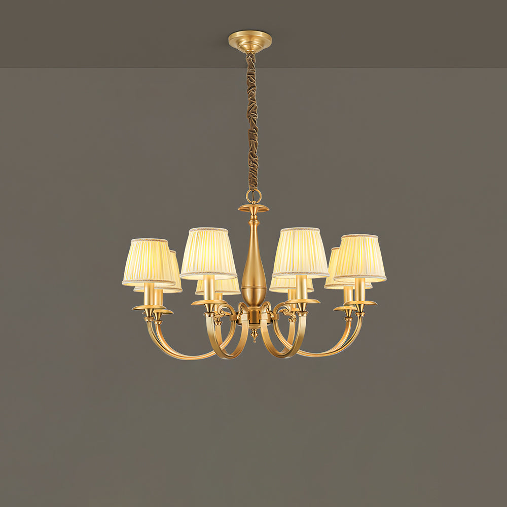 WINTHROP PLEATED BRASS CEILING LANTERN