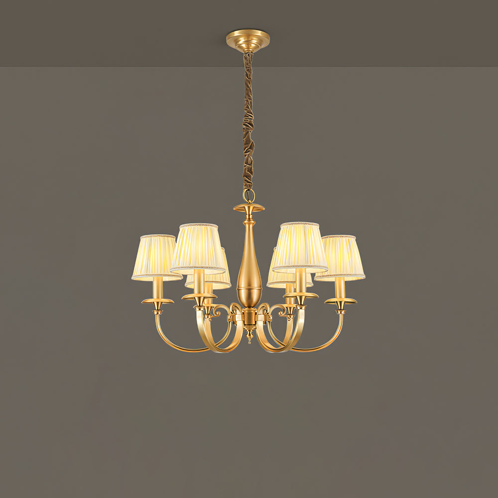 WINTHROP PLEATED BRASS CEILING LANTERN