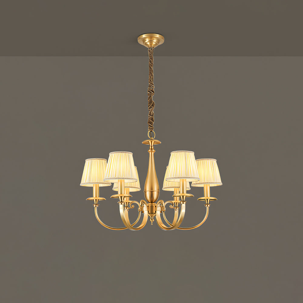 WINTHROP PLEATED BRASS CEILING LANTERN
