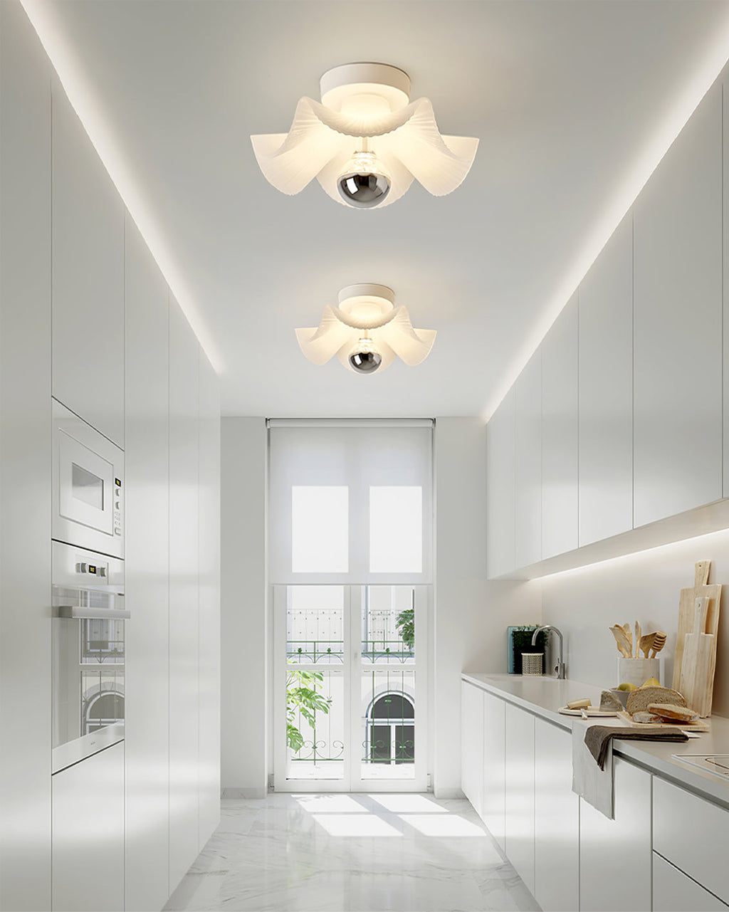 WINDSOR PLEATED SILK CEILING LANTERN